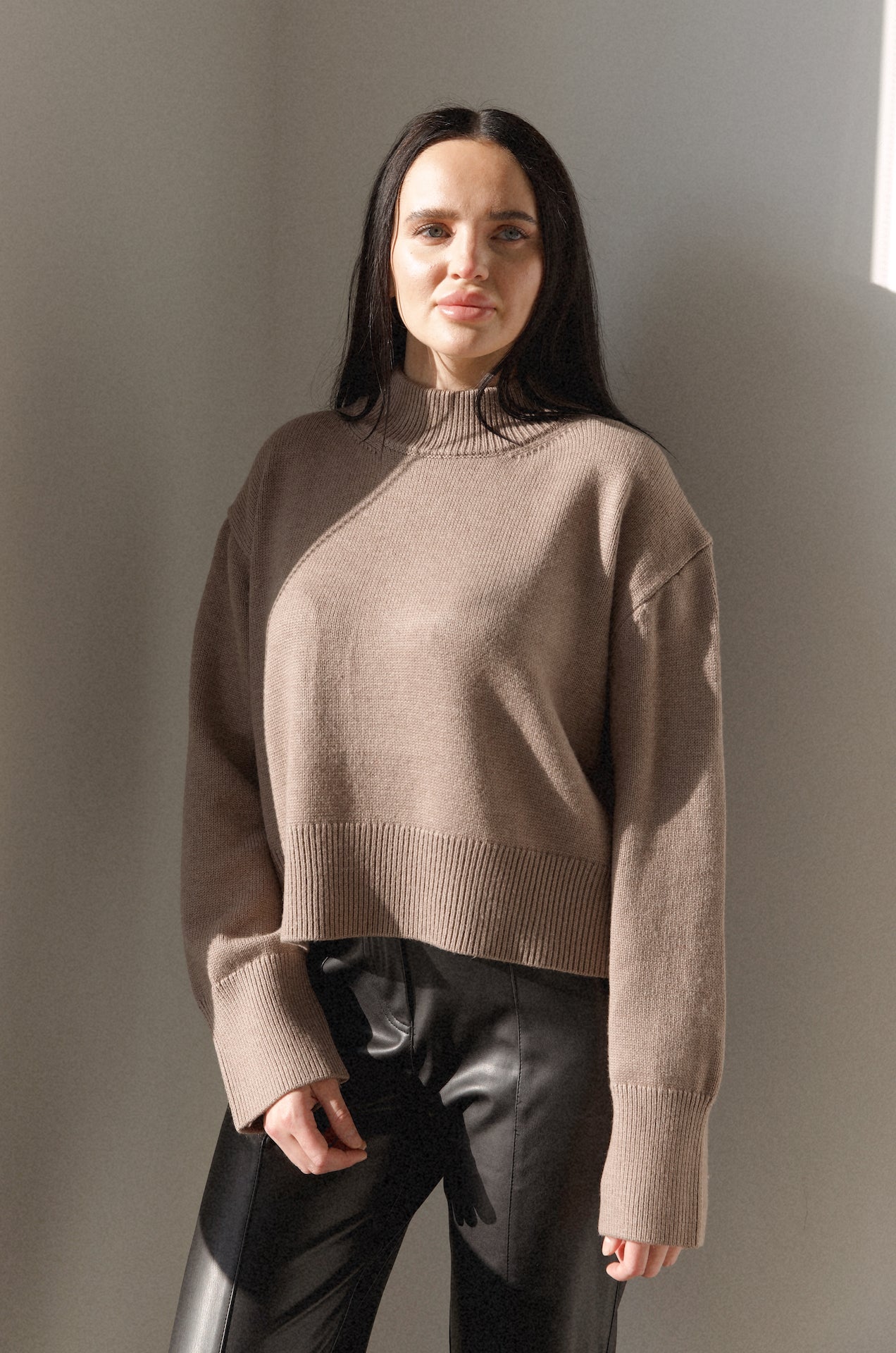mocha brown knit sweater
