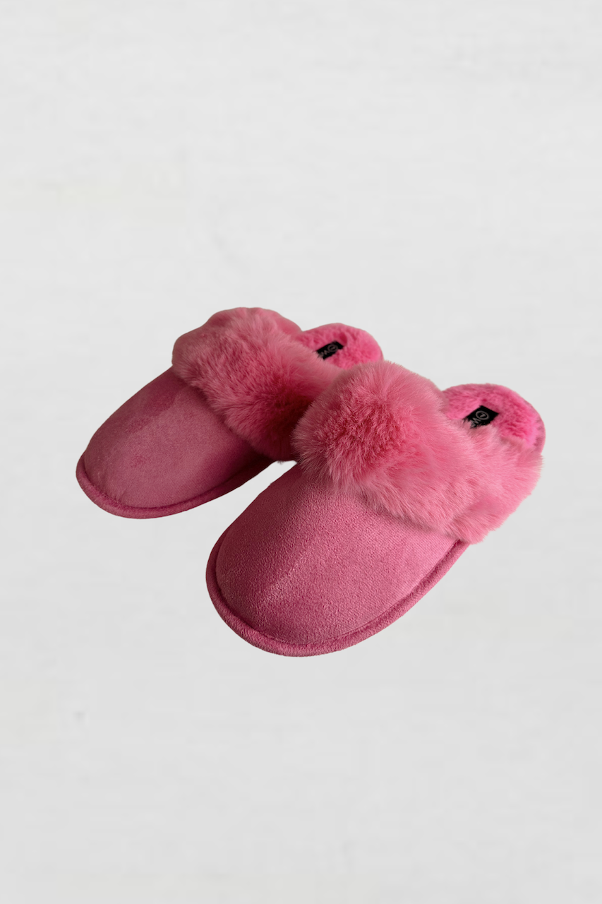 pink fur lined slippers