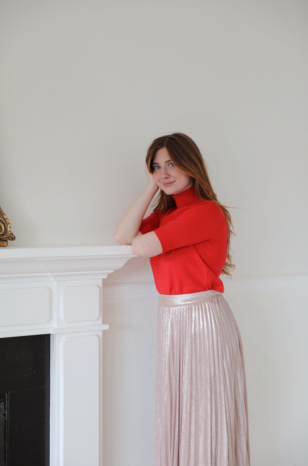 Red Short Sleeve Turtleneck