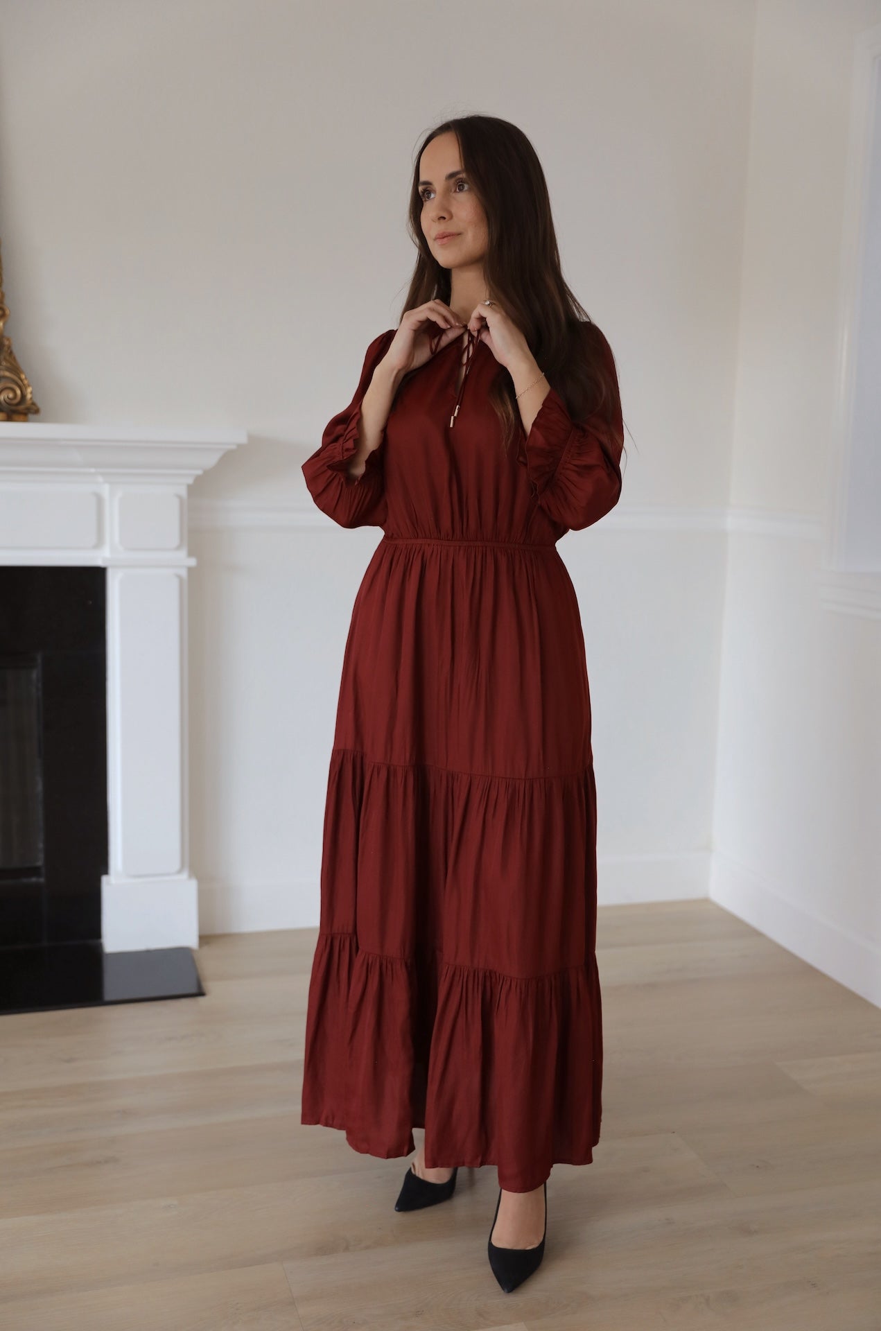Red Tiered Maxi Dress