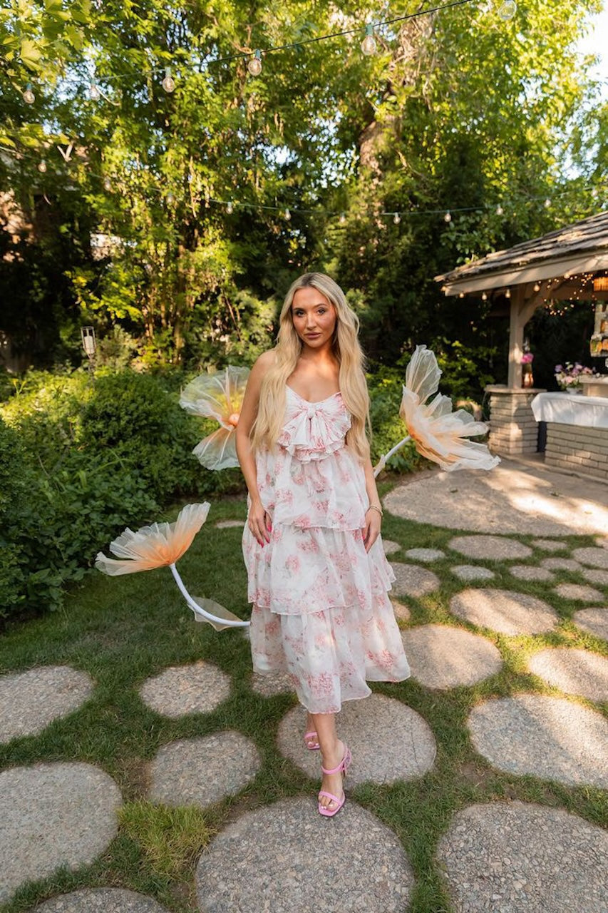 Stassi Floral Tiered Midi Dress