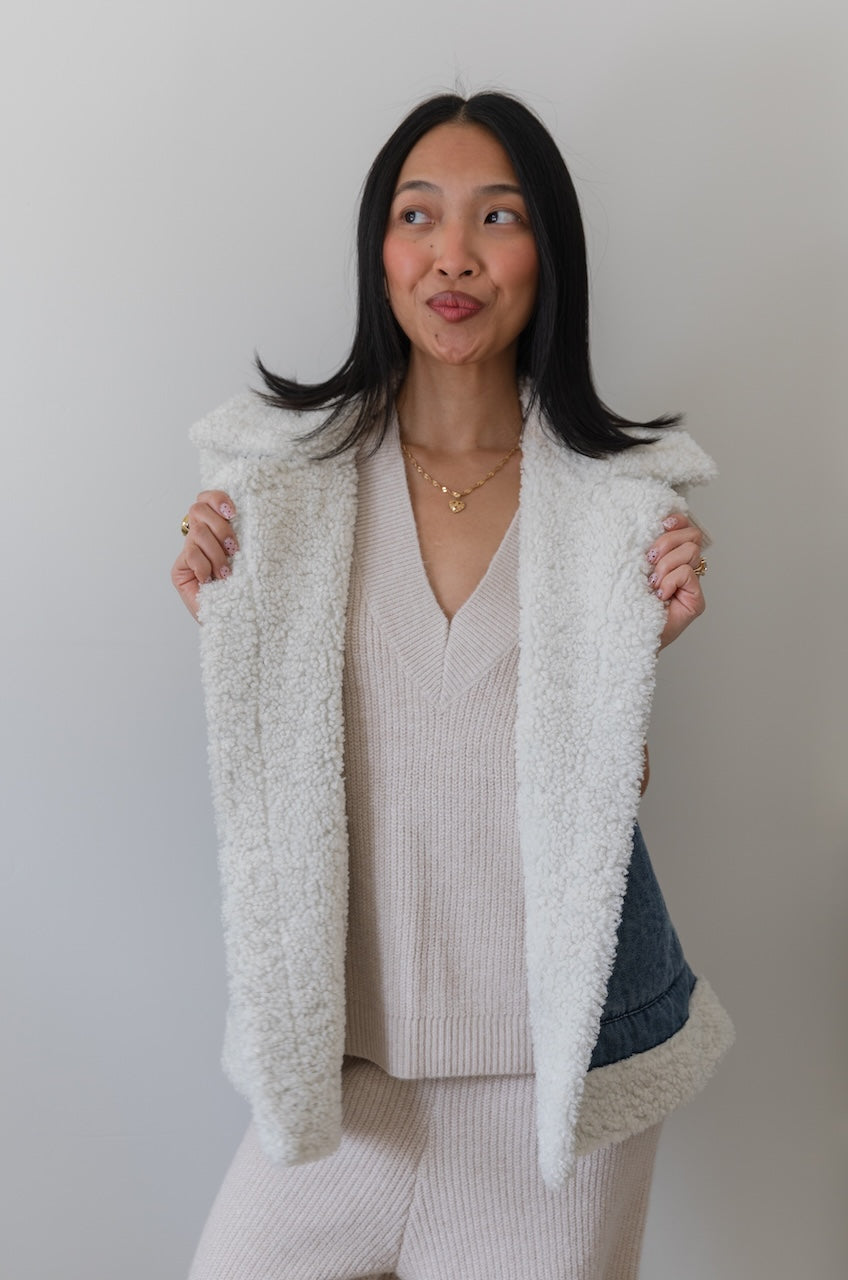 Sherpa Denim Vest