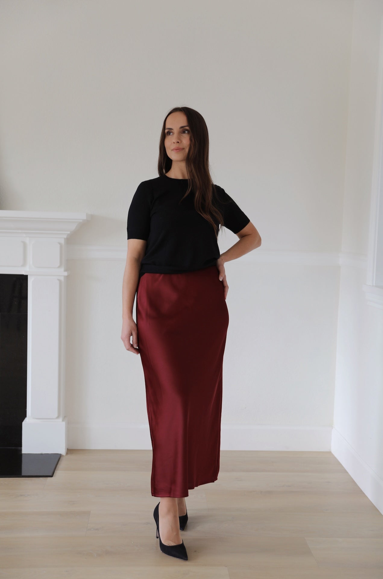 black short sleeve knit sweater top