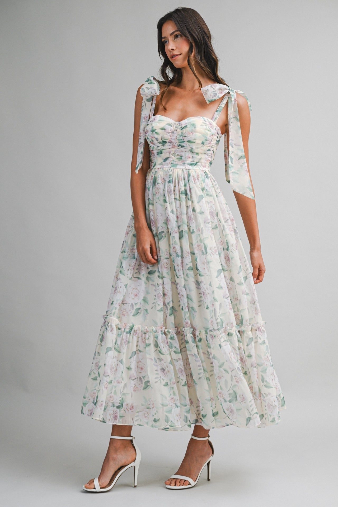 Organza Floral Midi Dress
