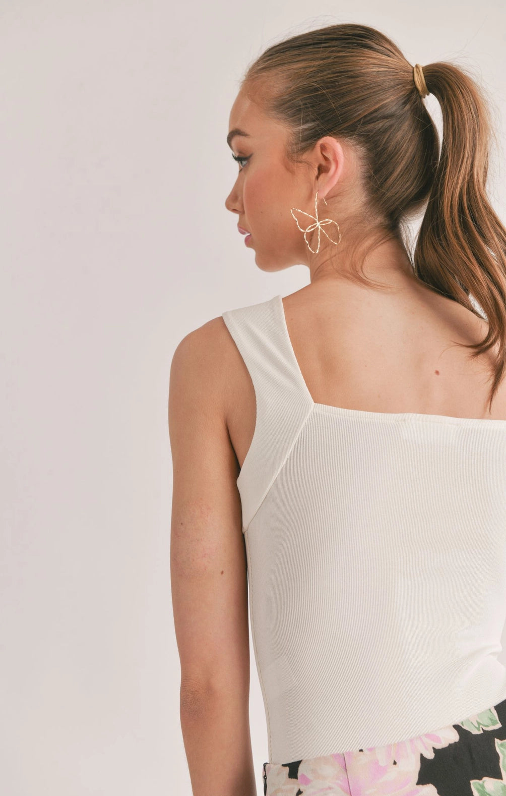 Icon Ribbed White Tank Bodysuit