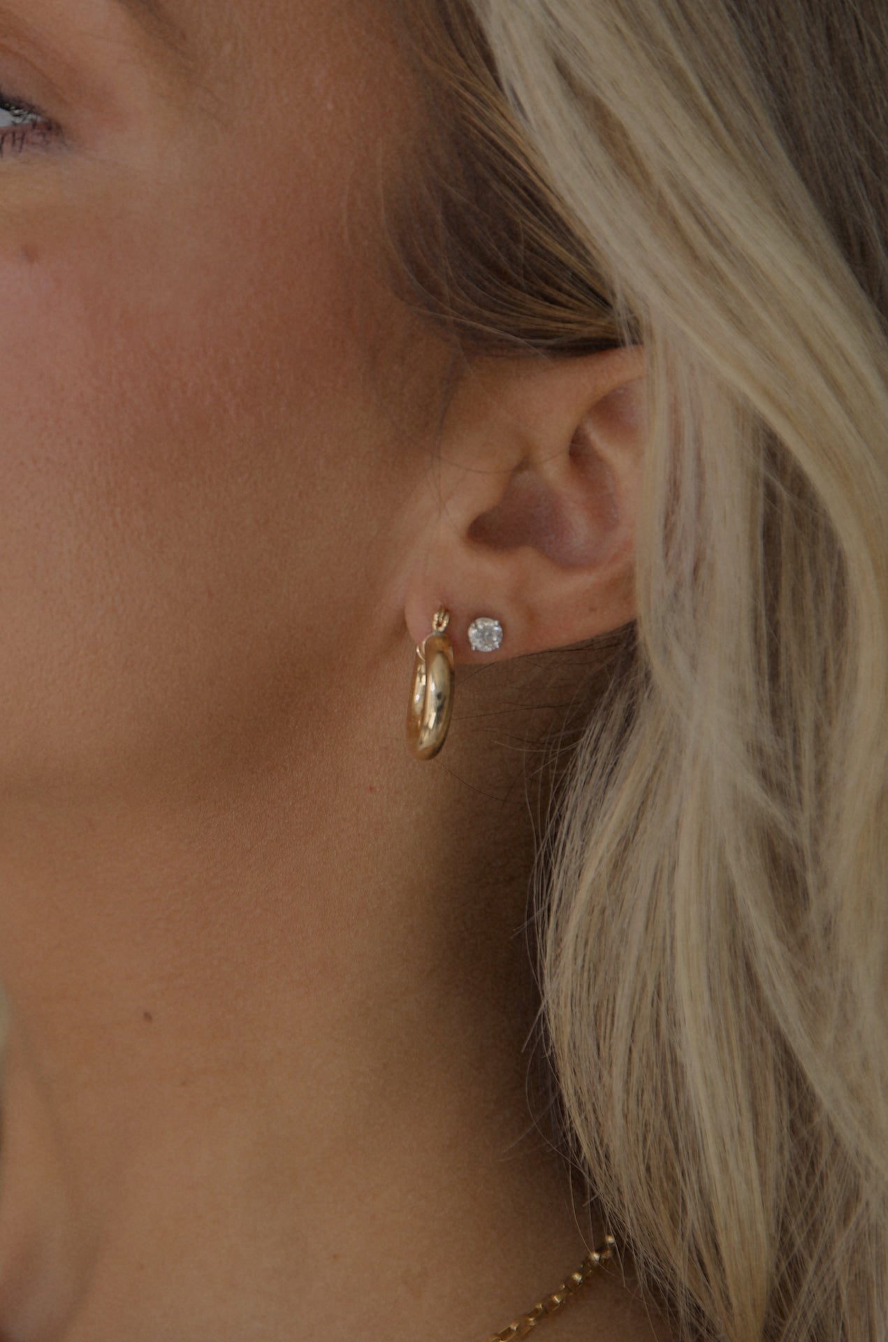 18k gold plated small chunky hoops