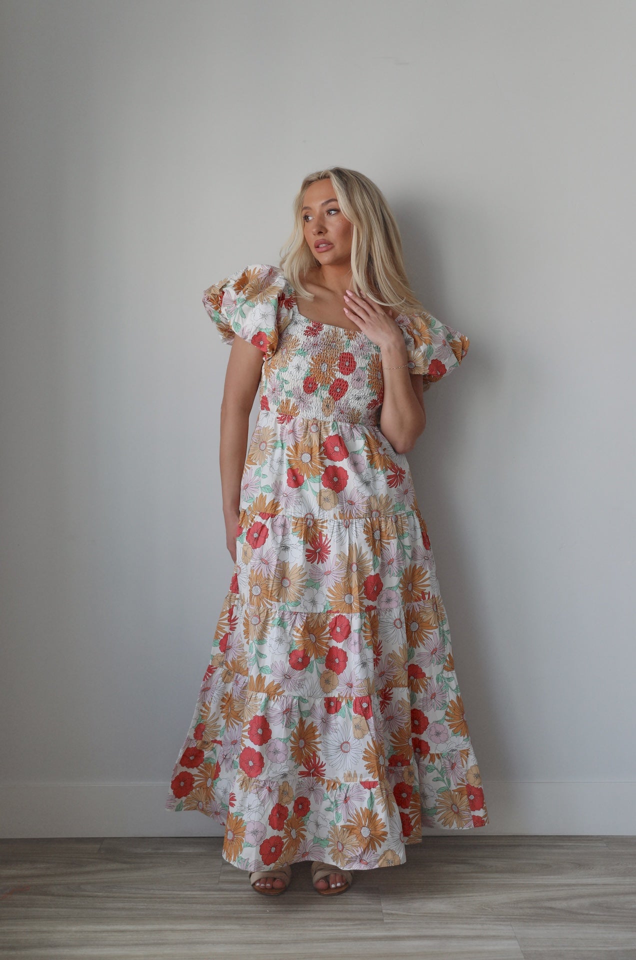 Smocked Floral Maxi Dress