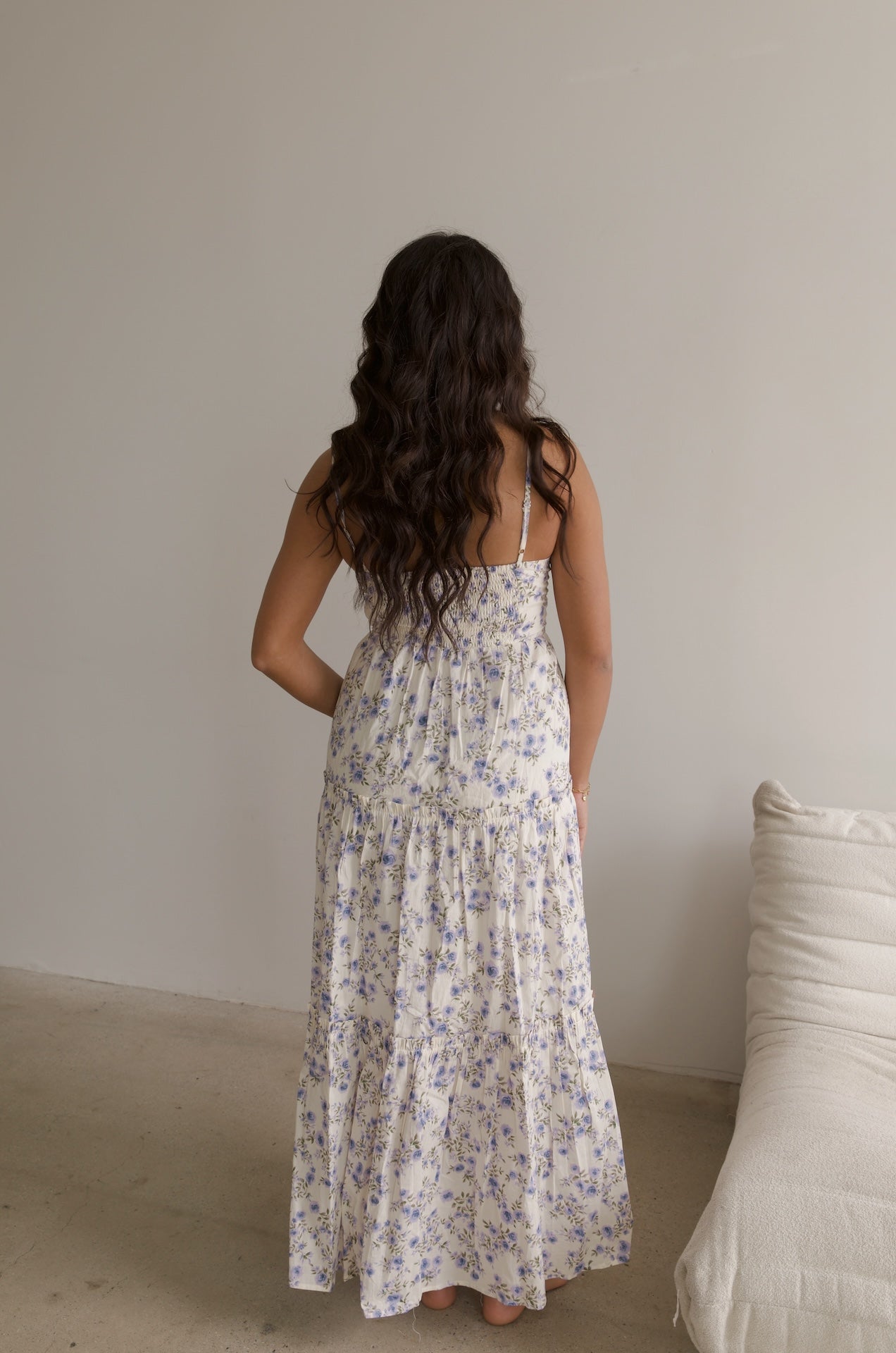 Floral Tiered Spaghetti Strap Maxi Dress