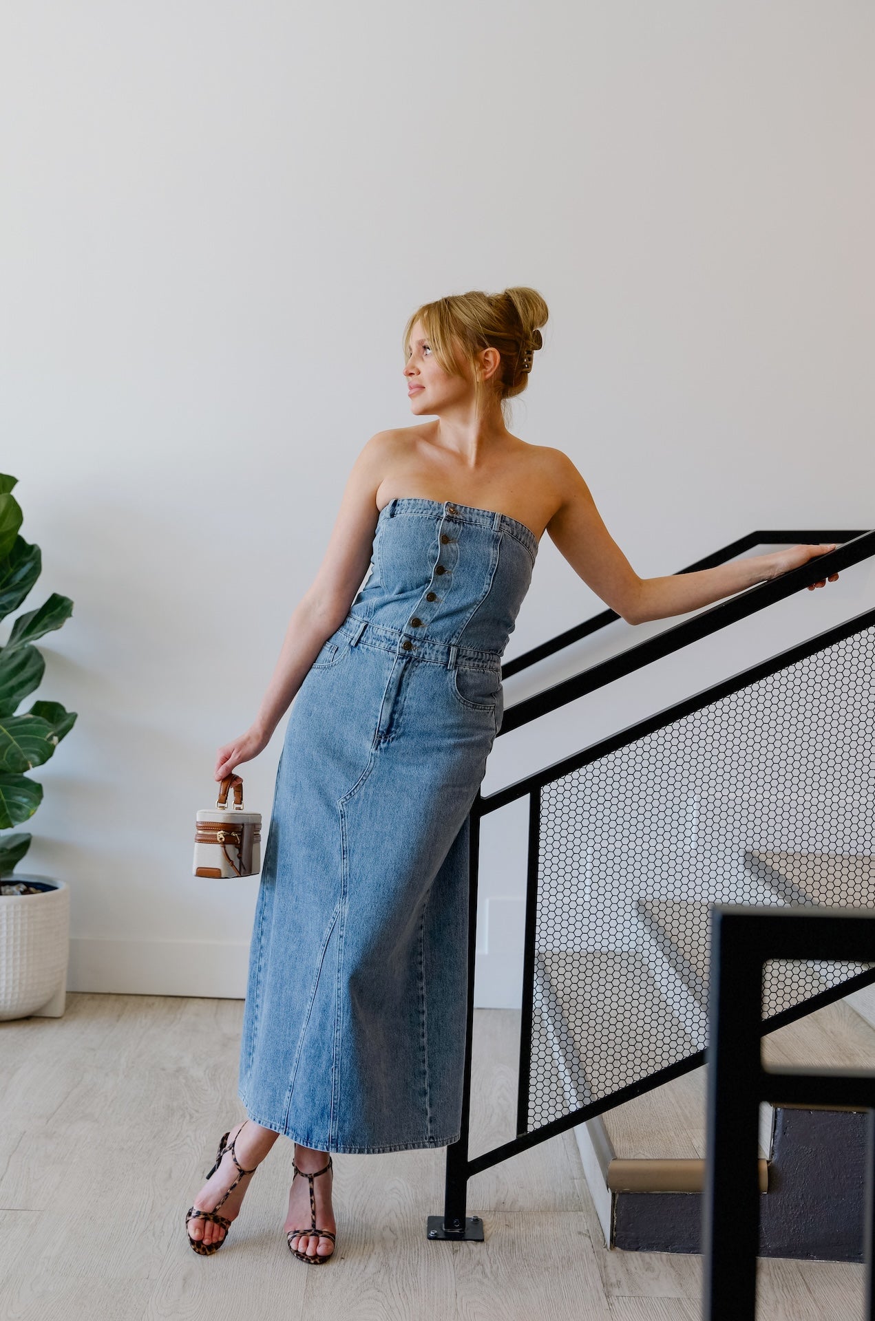 Strapless Denim Dress
