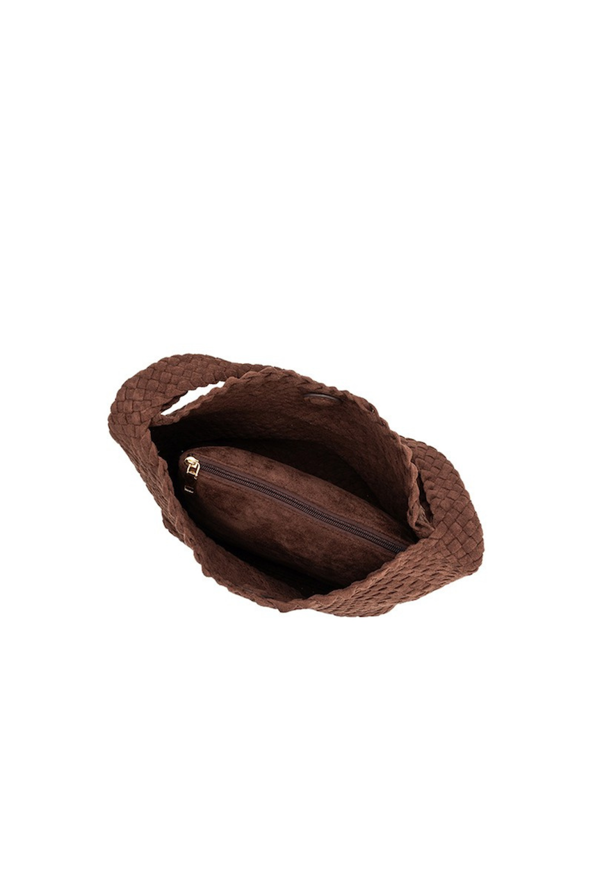 Melie Bianco Johanna Tobacco - Brown Suede Shoulder Hobo Bag