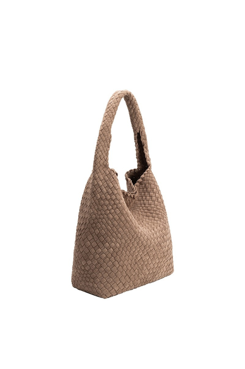 Melie Bianco Johanna Clay - Taupe Suede Bag