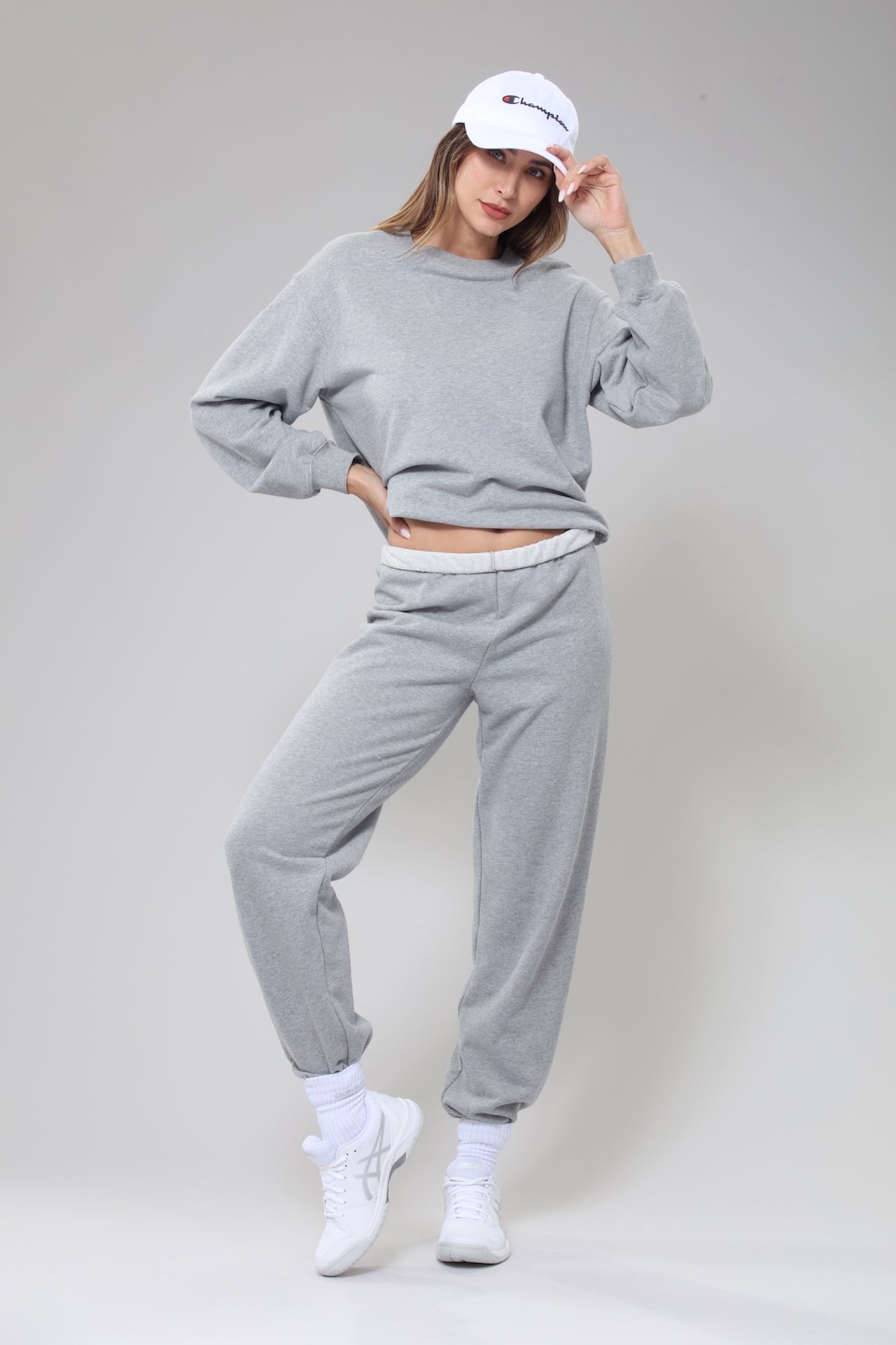 heather grey sweatpants set