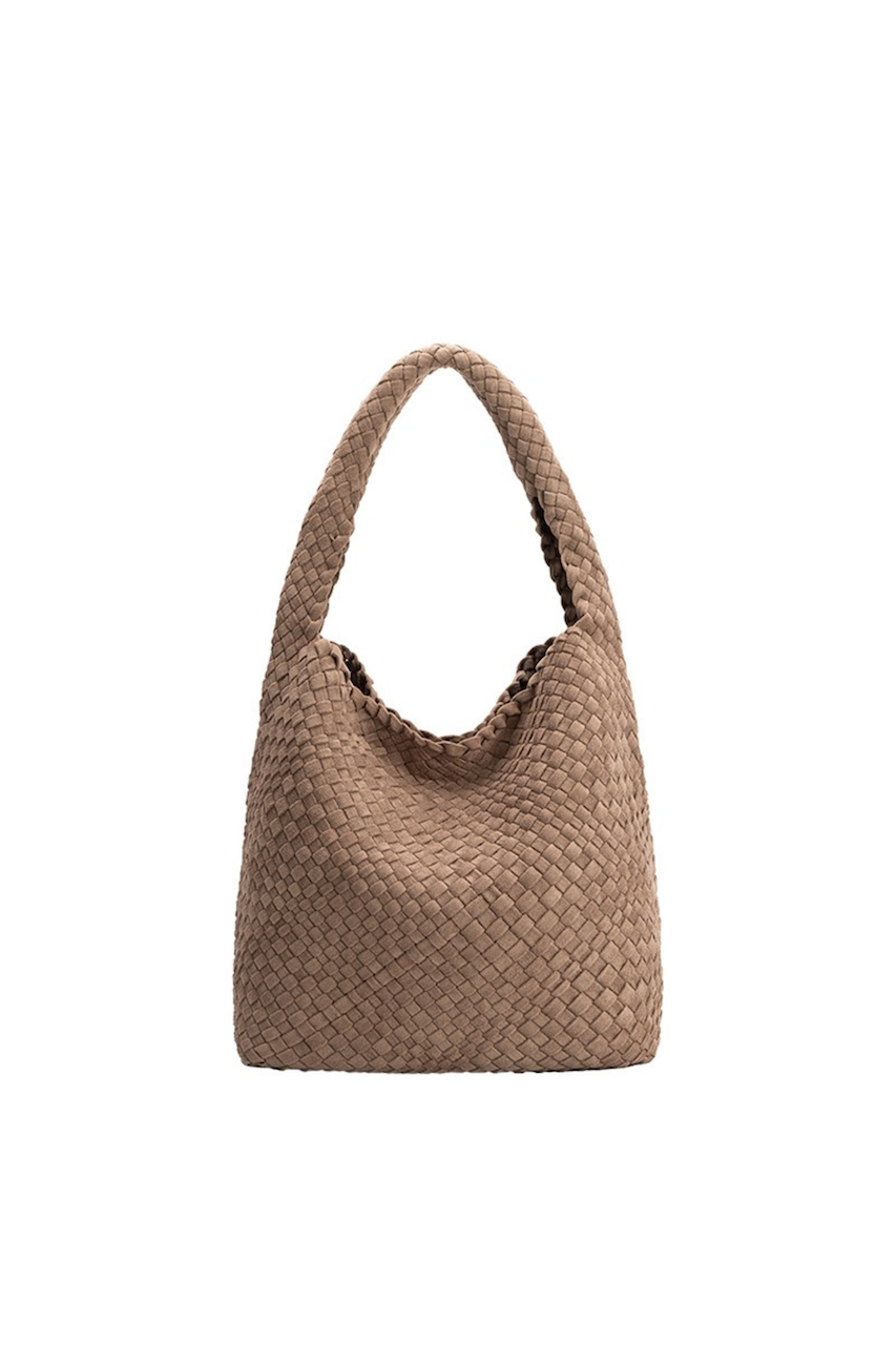 Melie Bianco Johanna Clay - Taupe Suede Bag