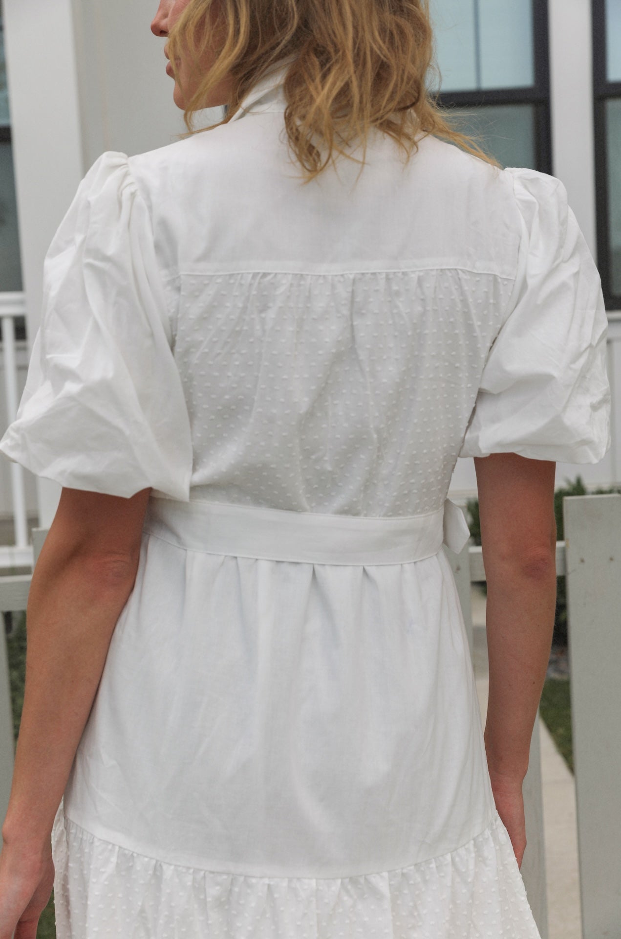 White Cotton Button Down Dress