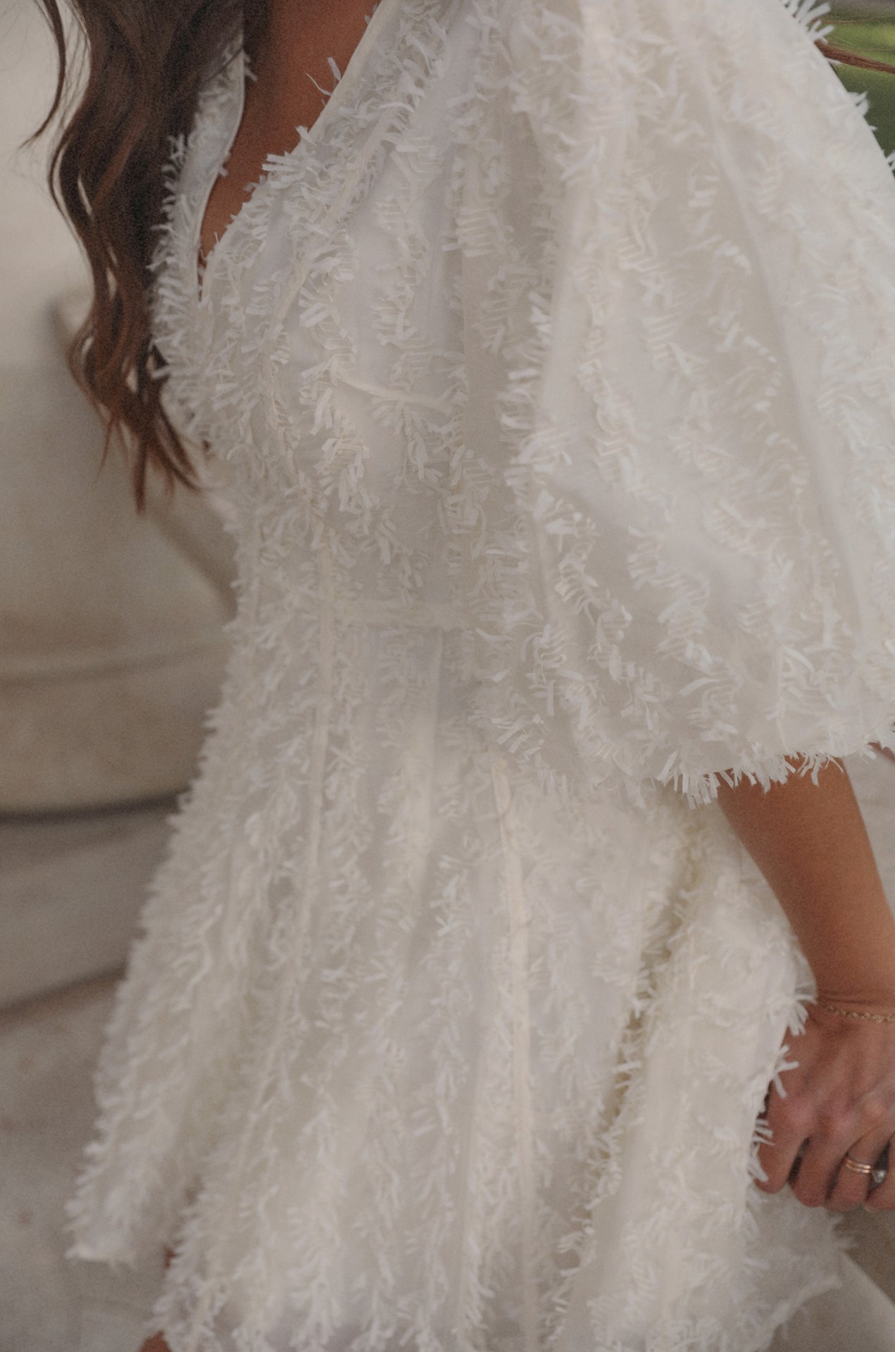 cream puff sleeve mini dress