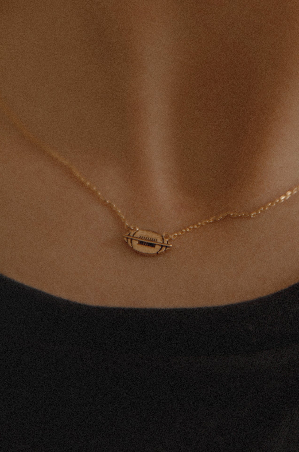 Dainty Football Necklace 18k Gold Dipped