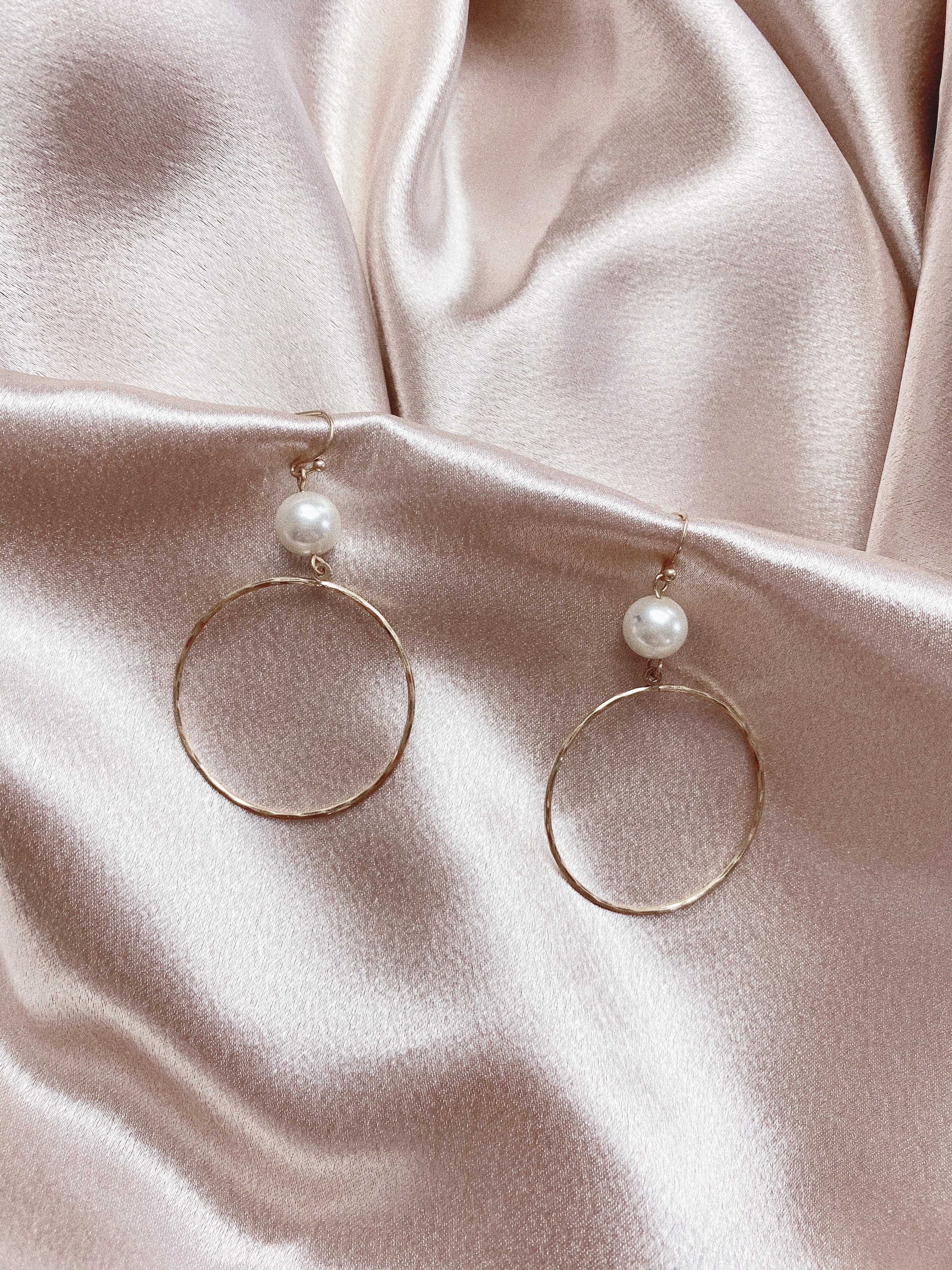 Dainty Pearl Hoops