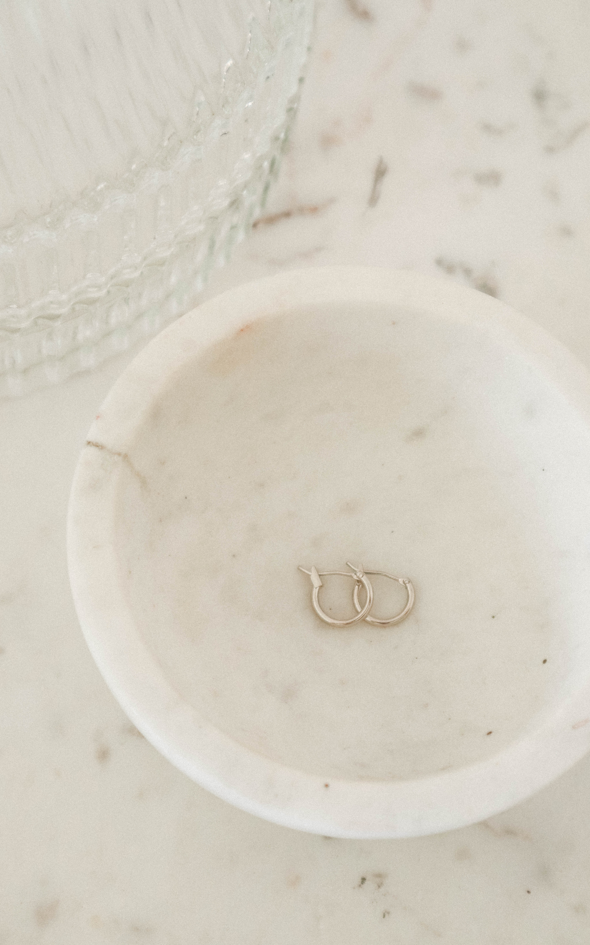 Classic Mini Latch Hoop - White Gold Dipped