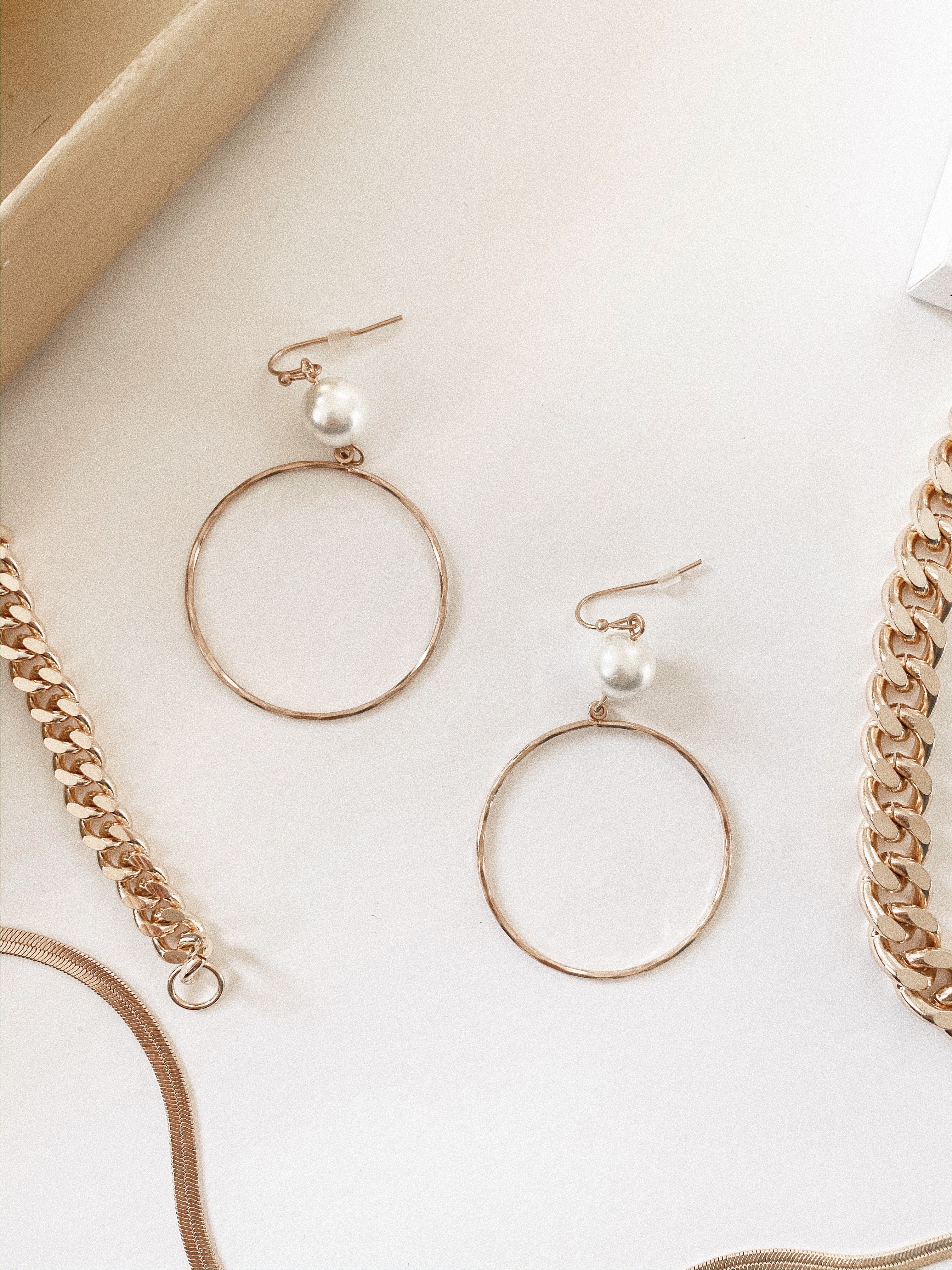 Dainty Pearl Hoops