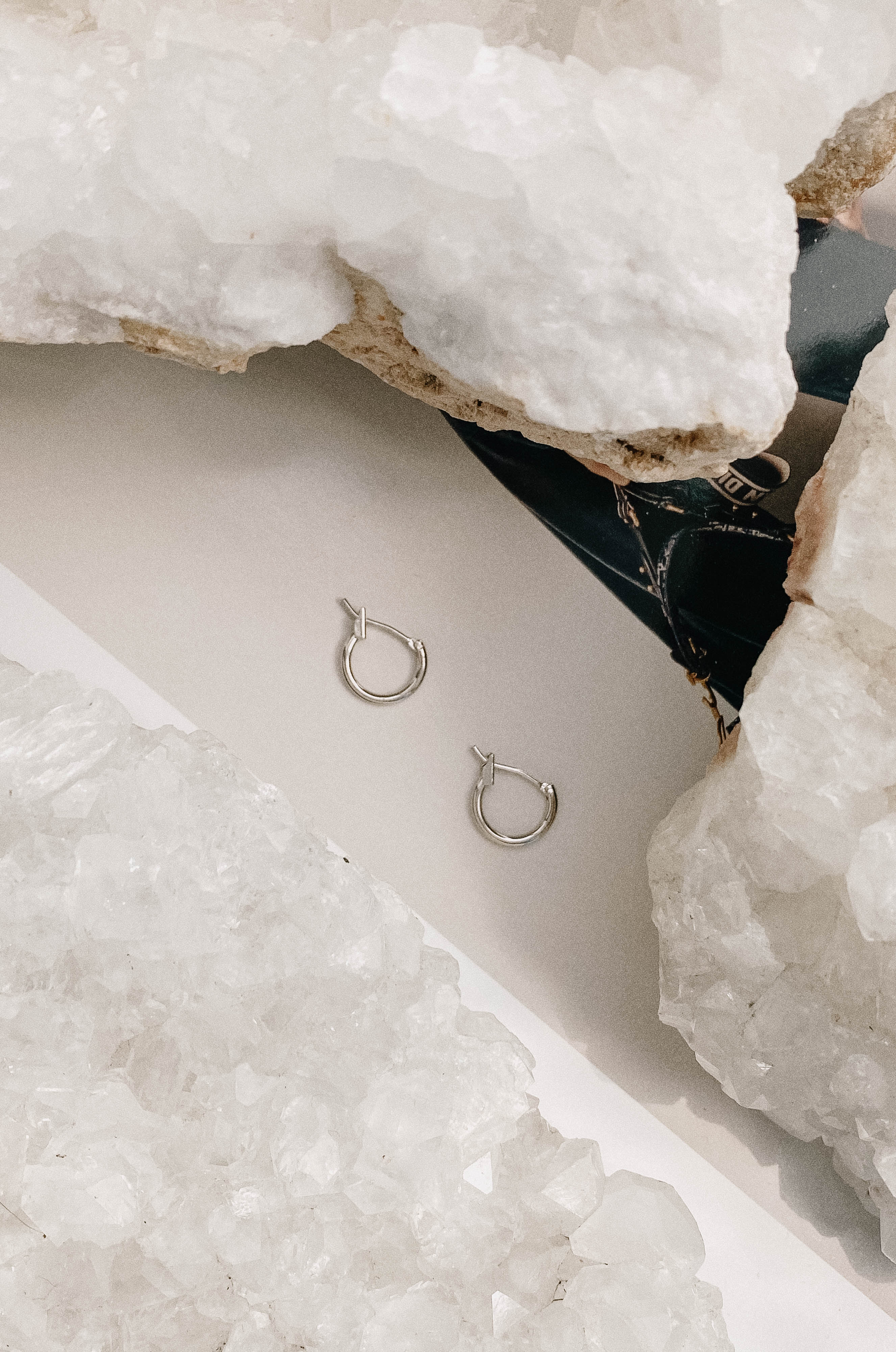 Classic Mini Latch Hoop - White Gold Dipped