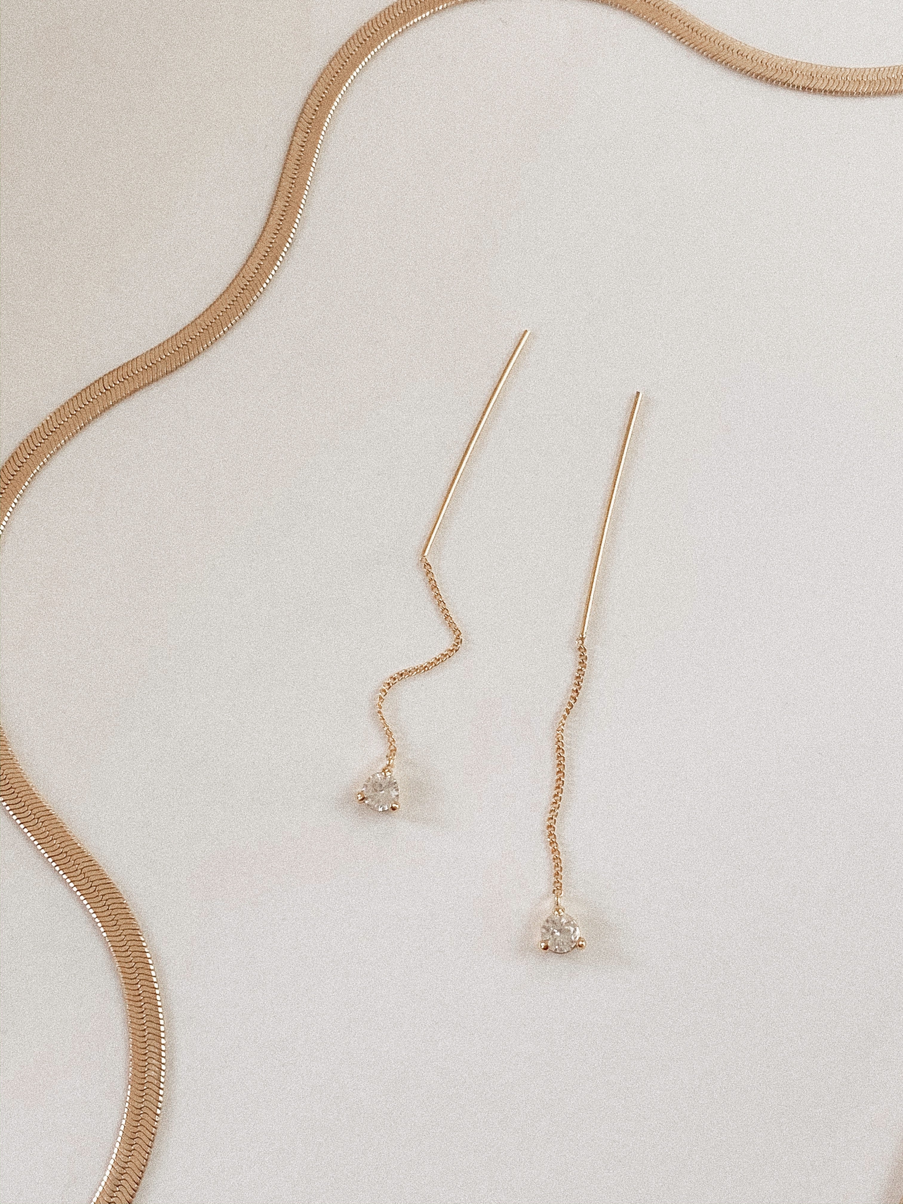 Dainty Diamond Drip Earring