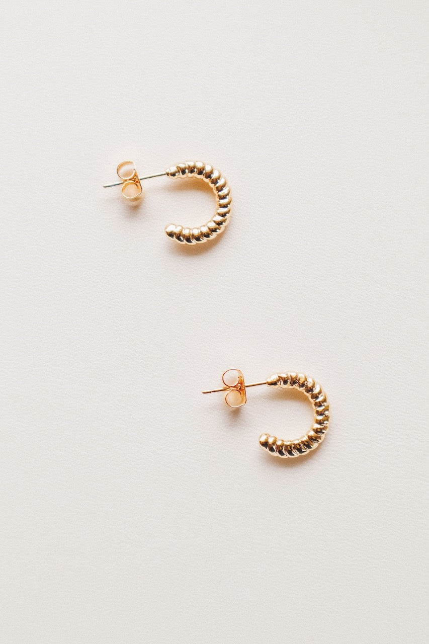 Twisted Huggie Mini Hoop Earrings