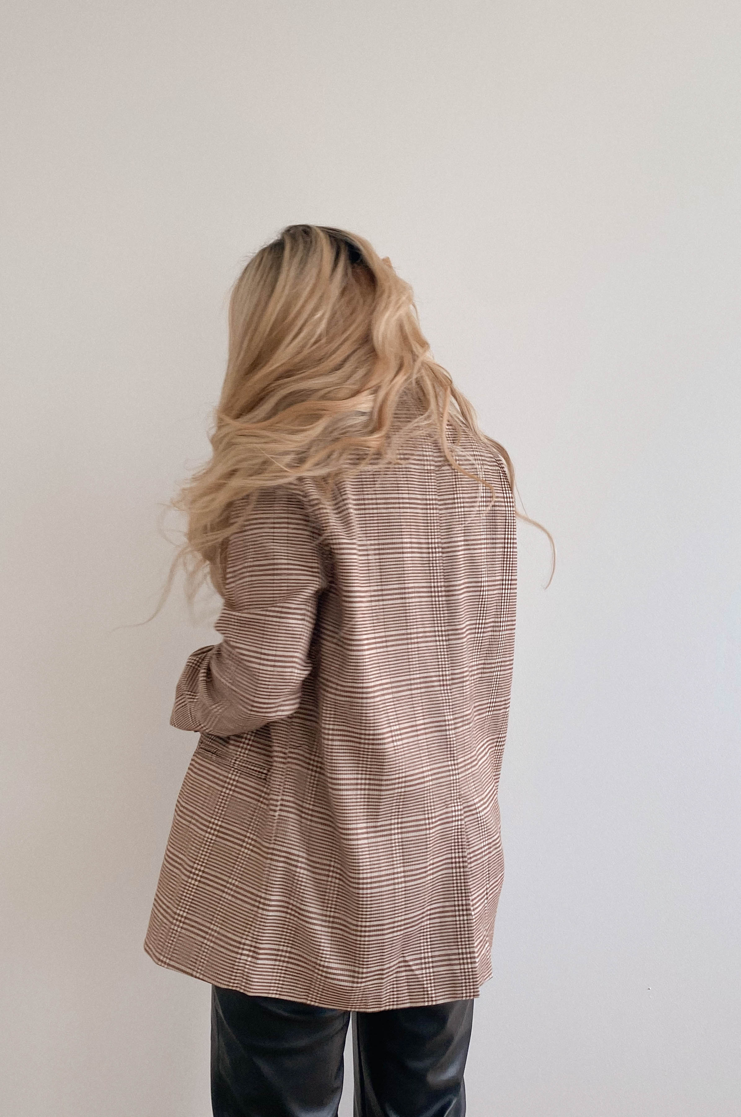 Upper East Side Brown Plaid Blazer