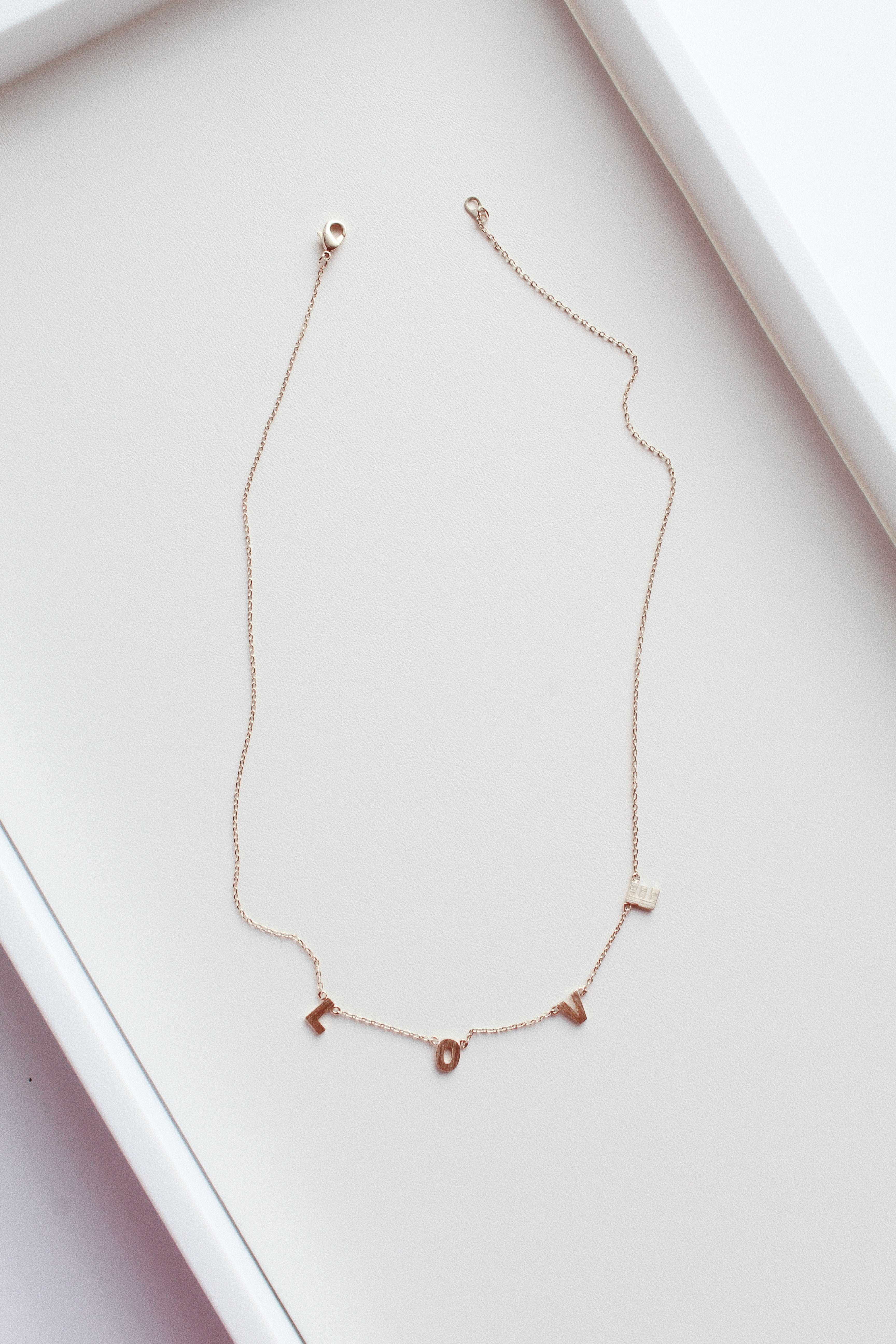 Love Dainty Gold Charm Necklace