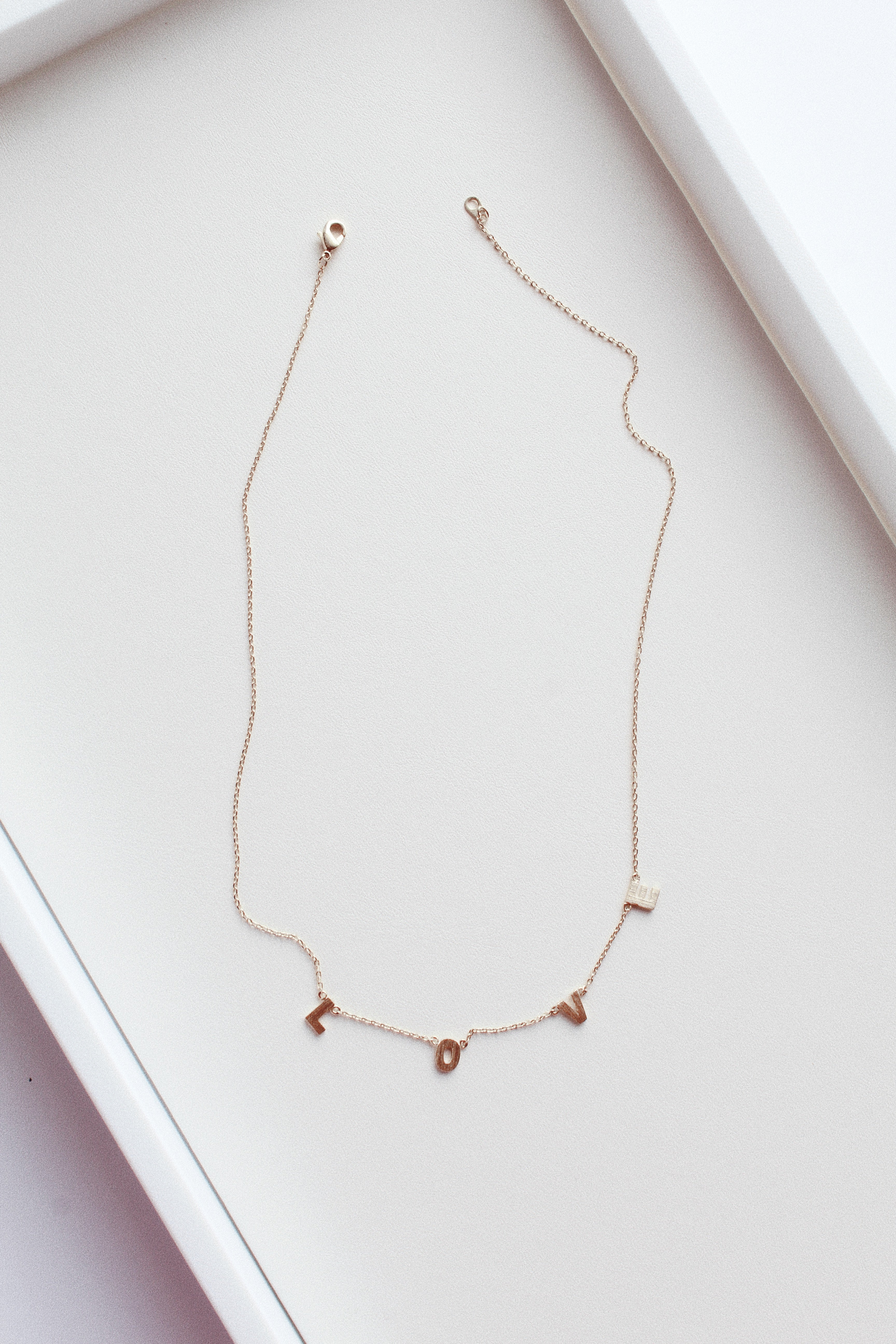 Love Dainty Gold Charm Necklace