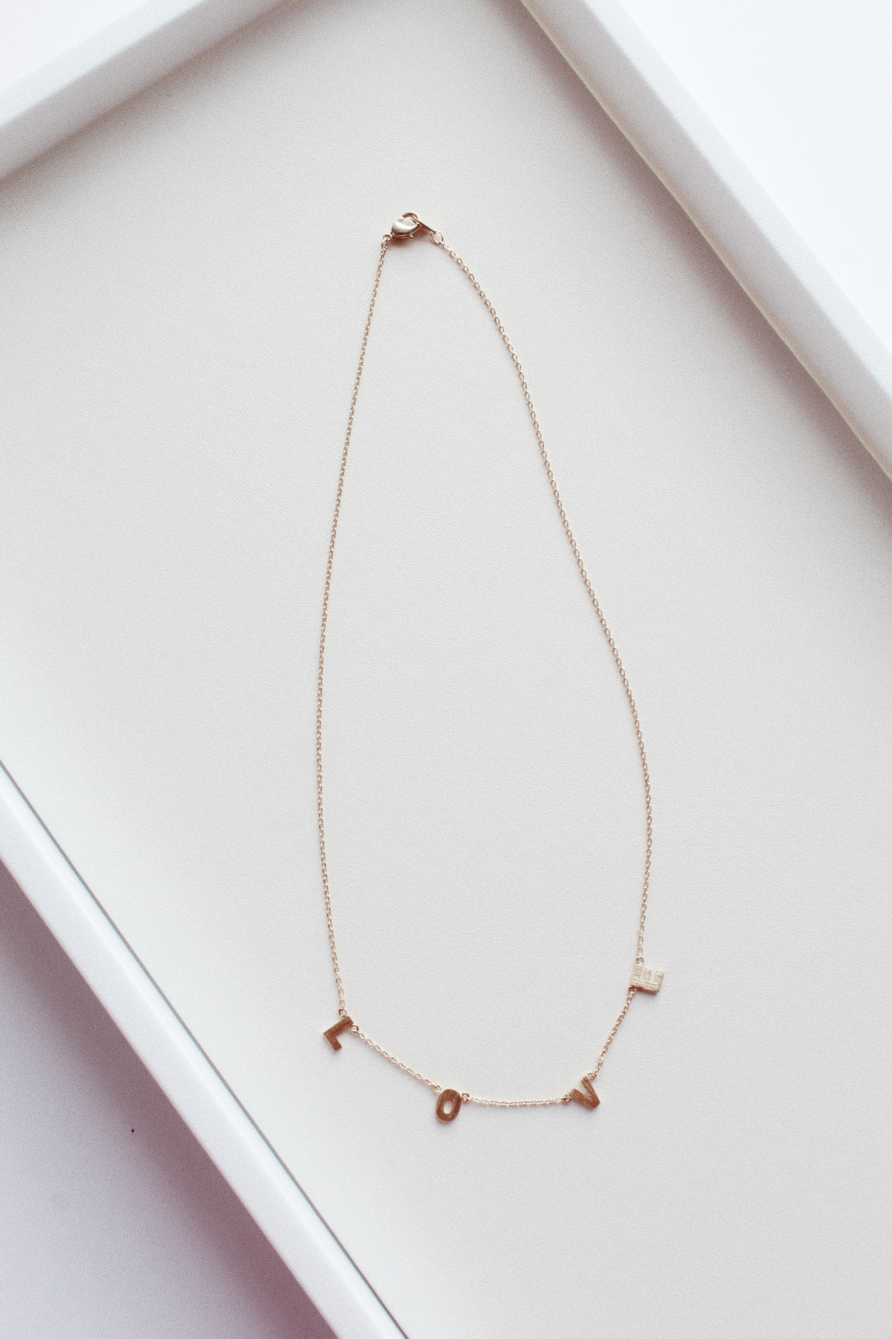 Love Dainty Gold Charm Necklace