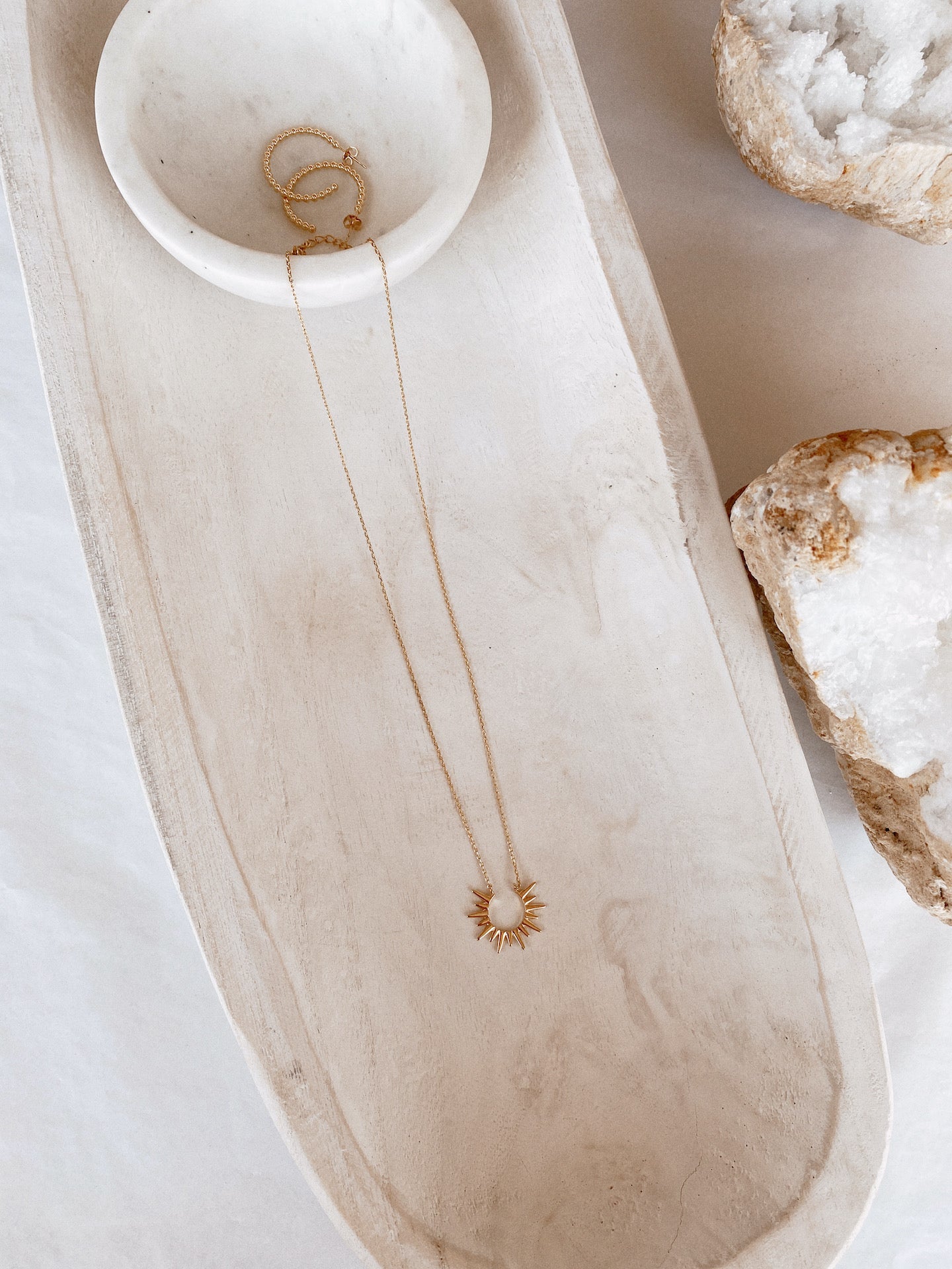 Delia 14K Gold Dipped Sun Burst Necklace