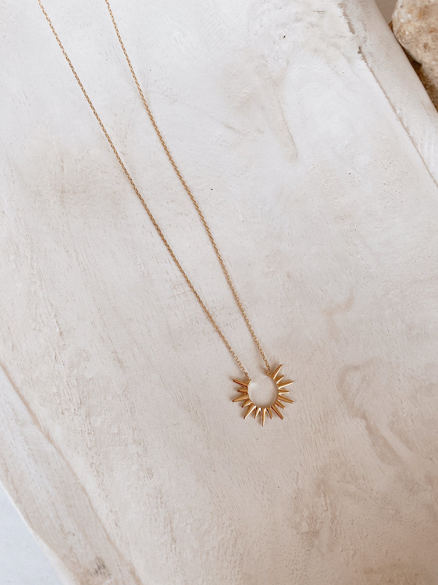 Delia 14K Gold Dipped Sun Burst Necklace