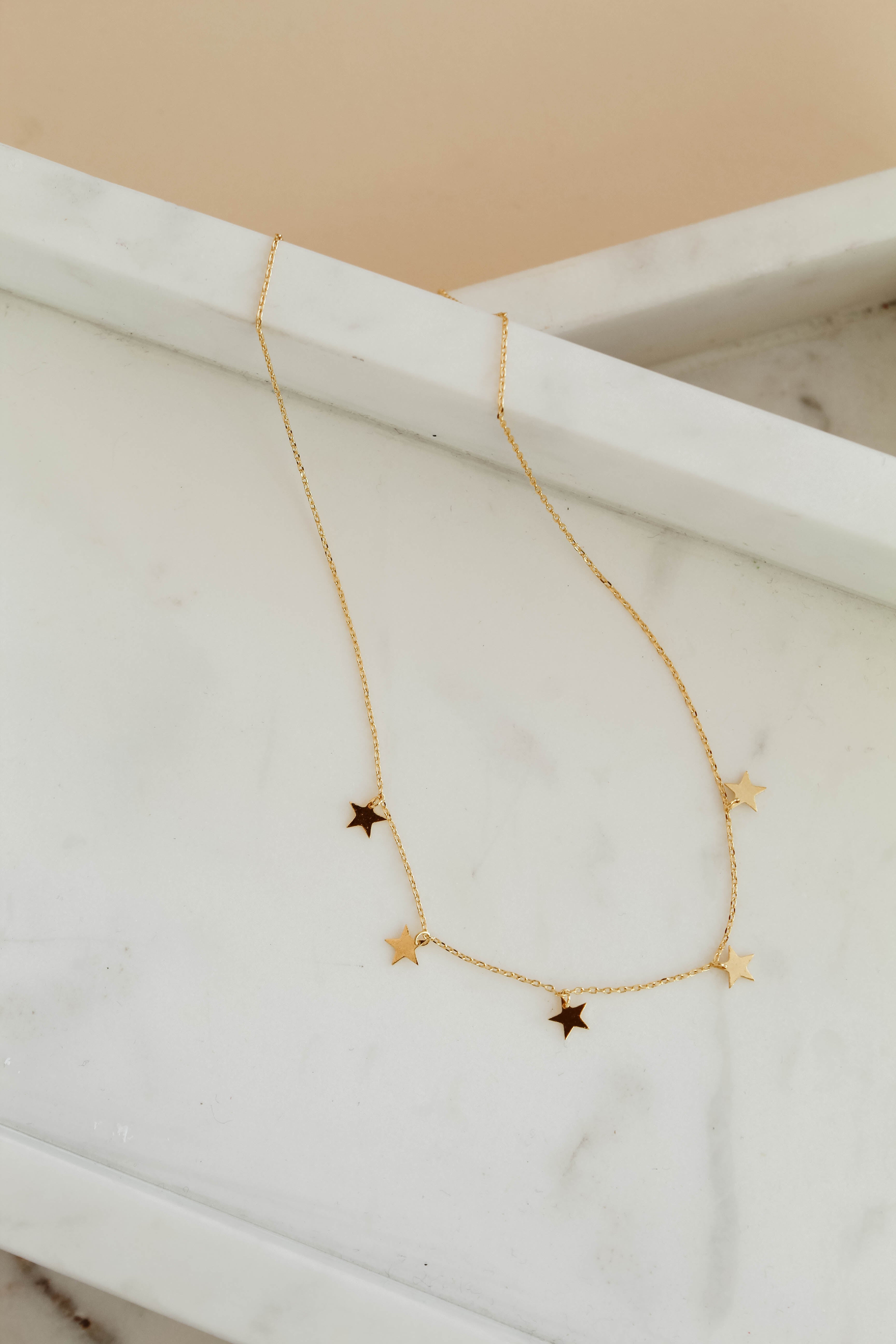 18 karat gold dipped dainty star charm necklace