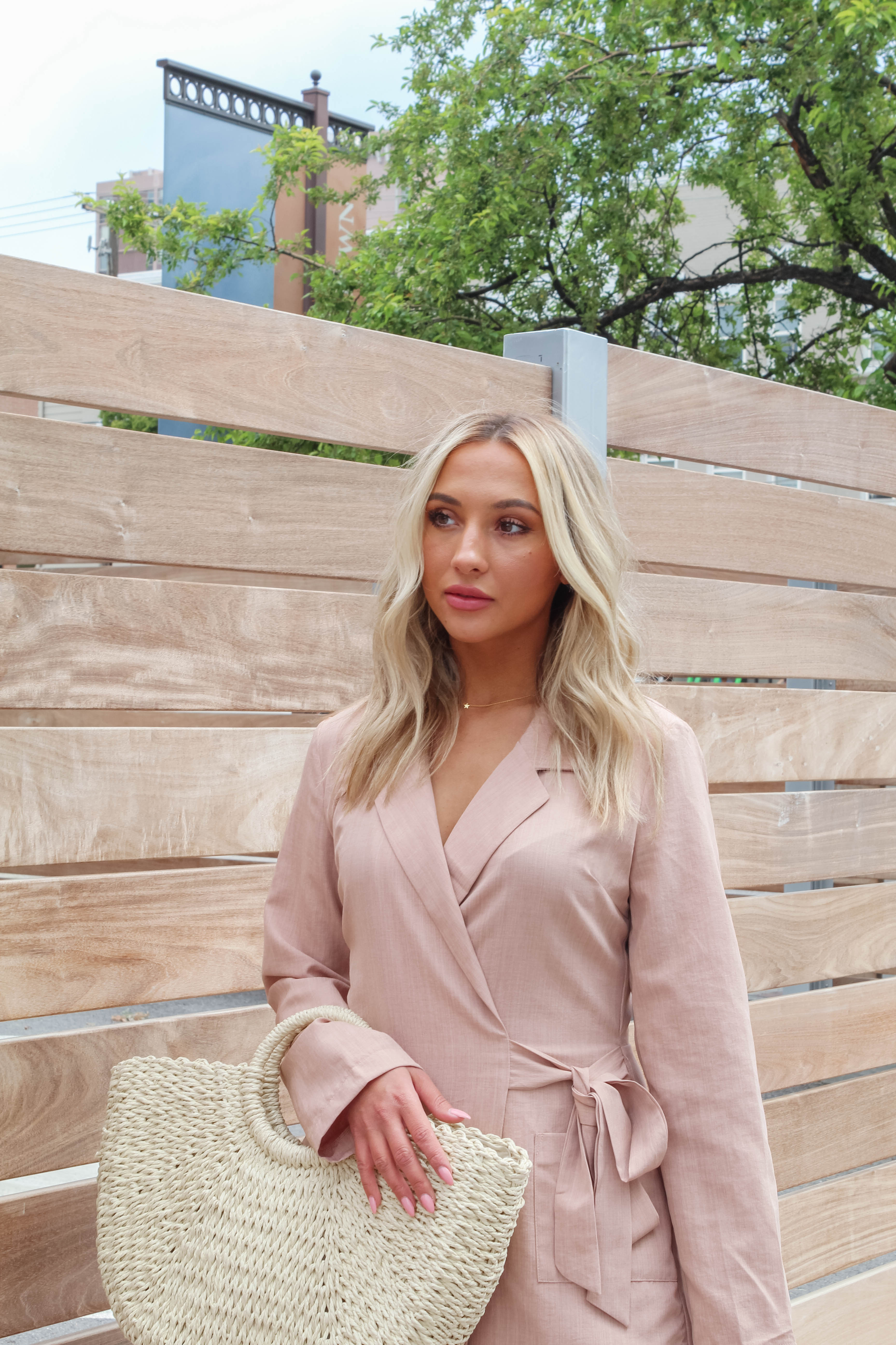 IT GIRL Blush Taupe Jacket Romper