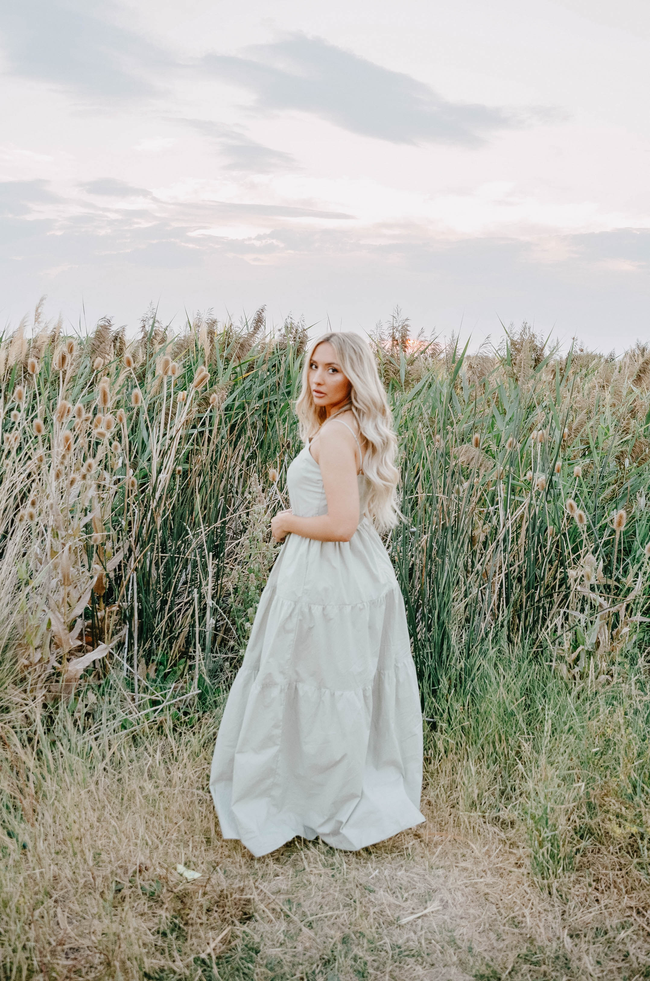 stylish women's maxi dress in a sage hue