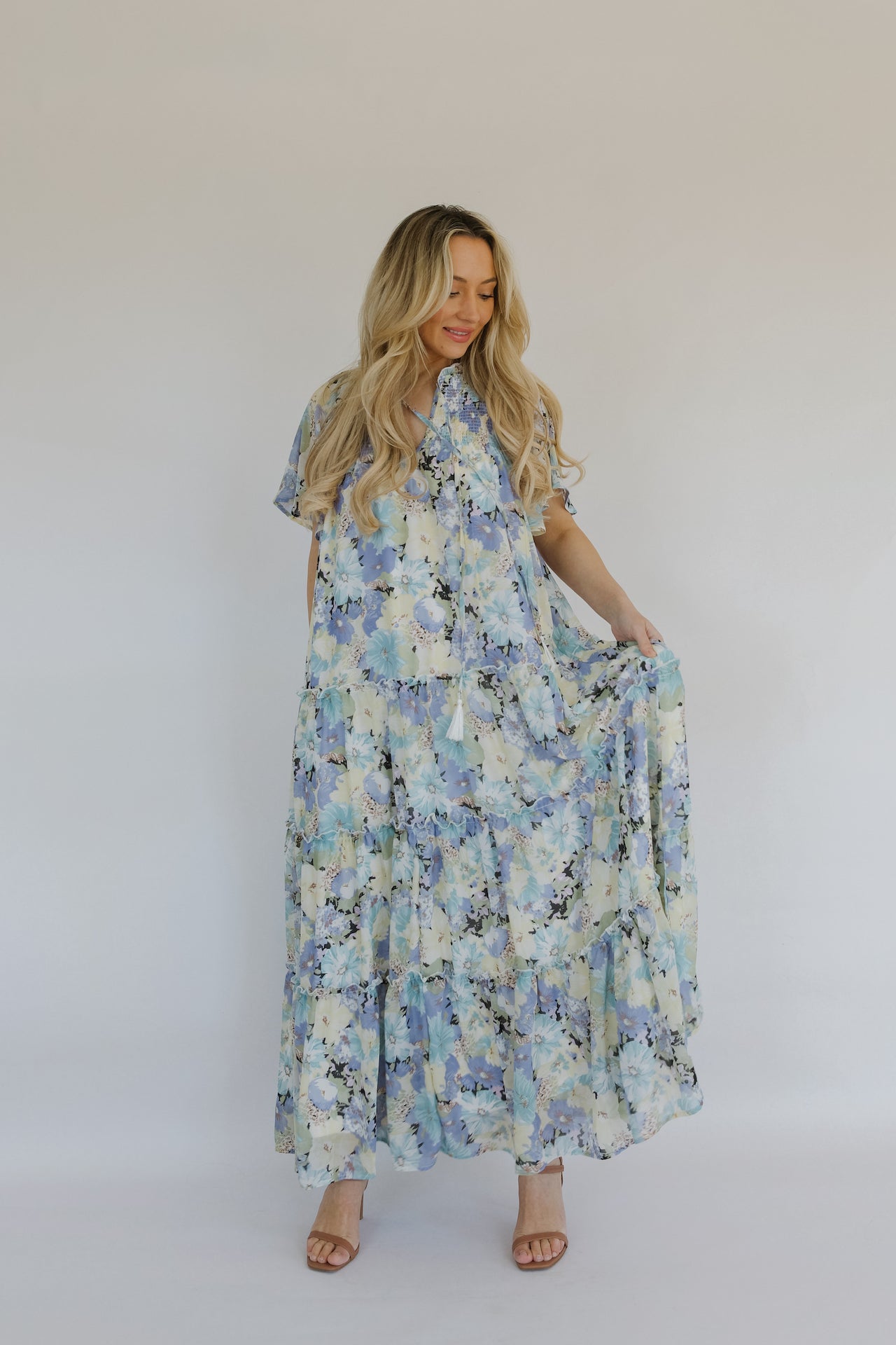 Spring Blooms Maxi Dress - Blue