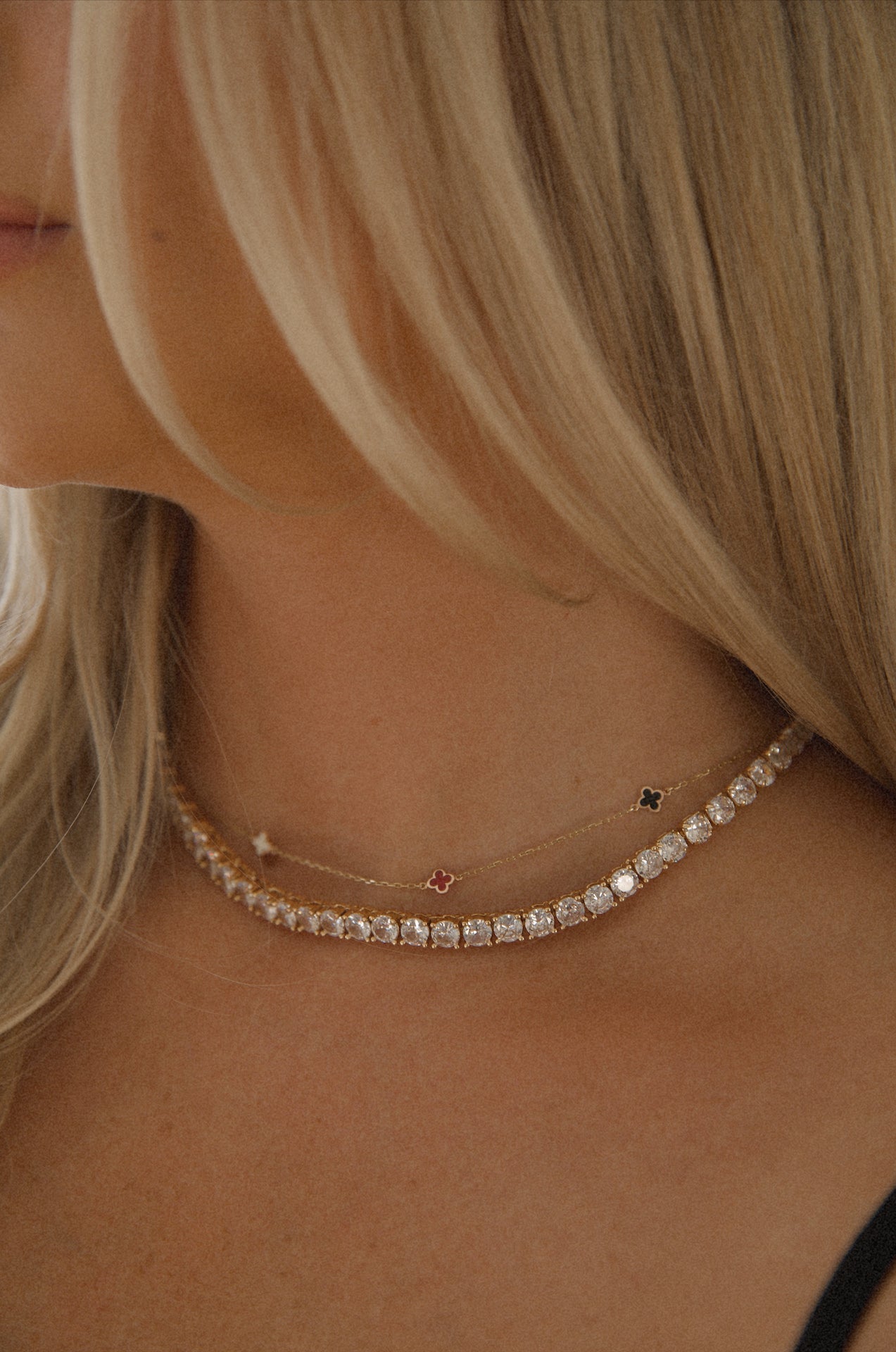 baguette diamond tennis necklace