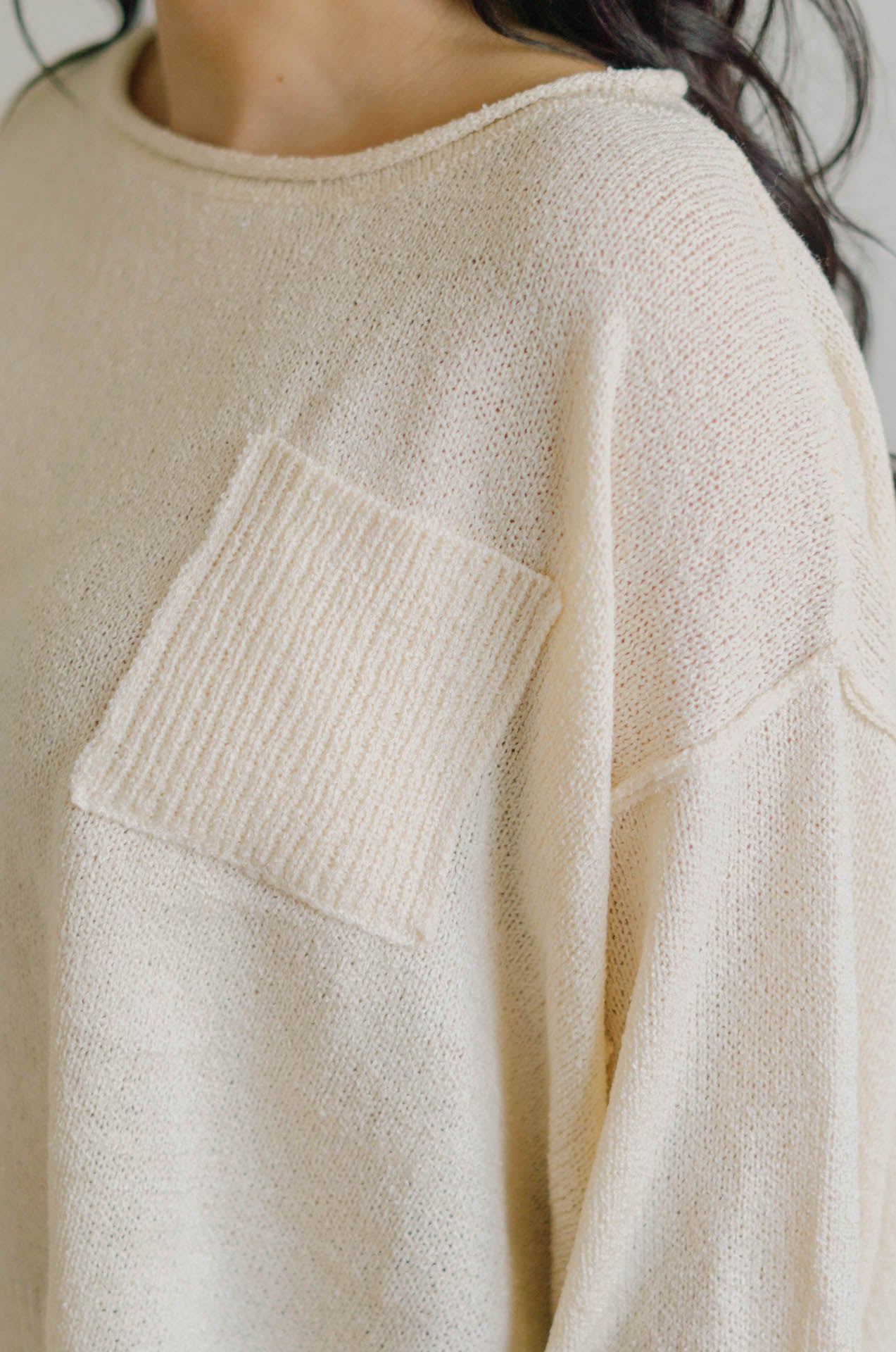 cream knit sweater top