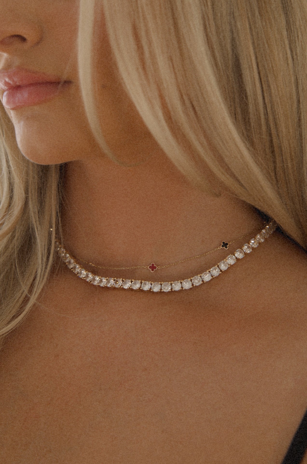 baguette diamond tennis necklace