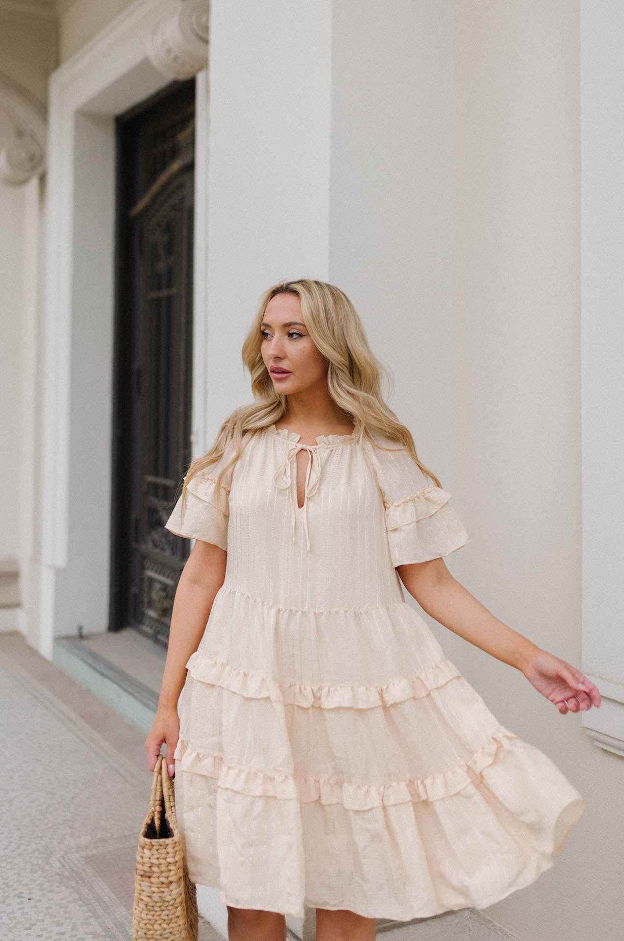 Current Air Flutter Sleeve Ruffle Dress Current Air Flutter Sleeve Ruffle Dress