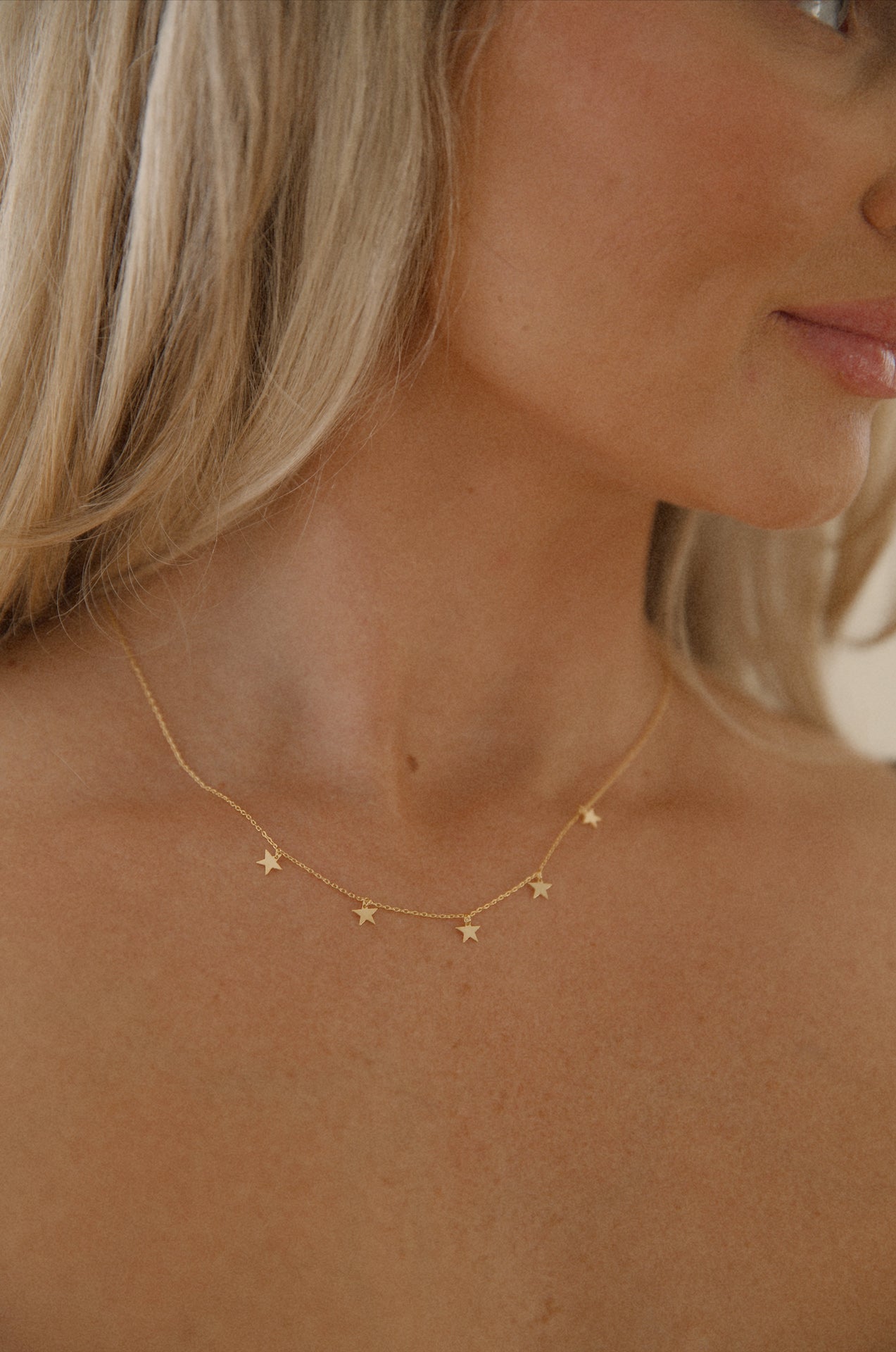 18 karat gold dipped dainty star charm necklace