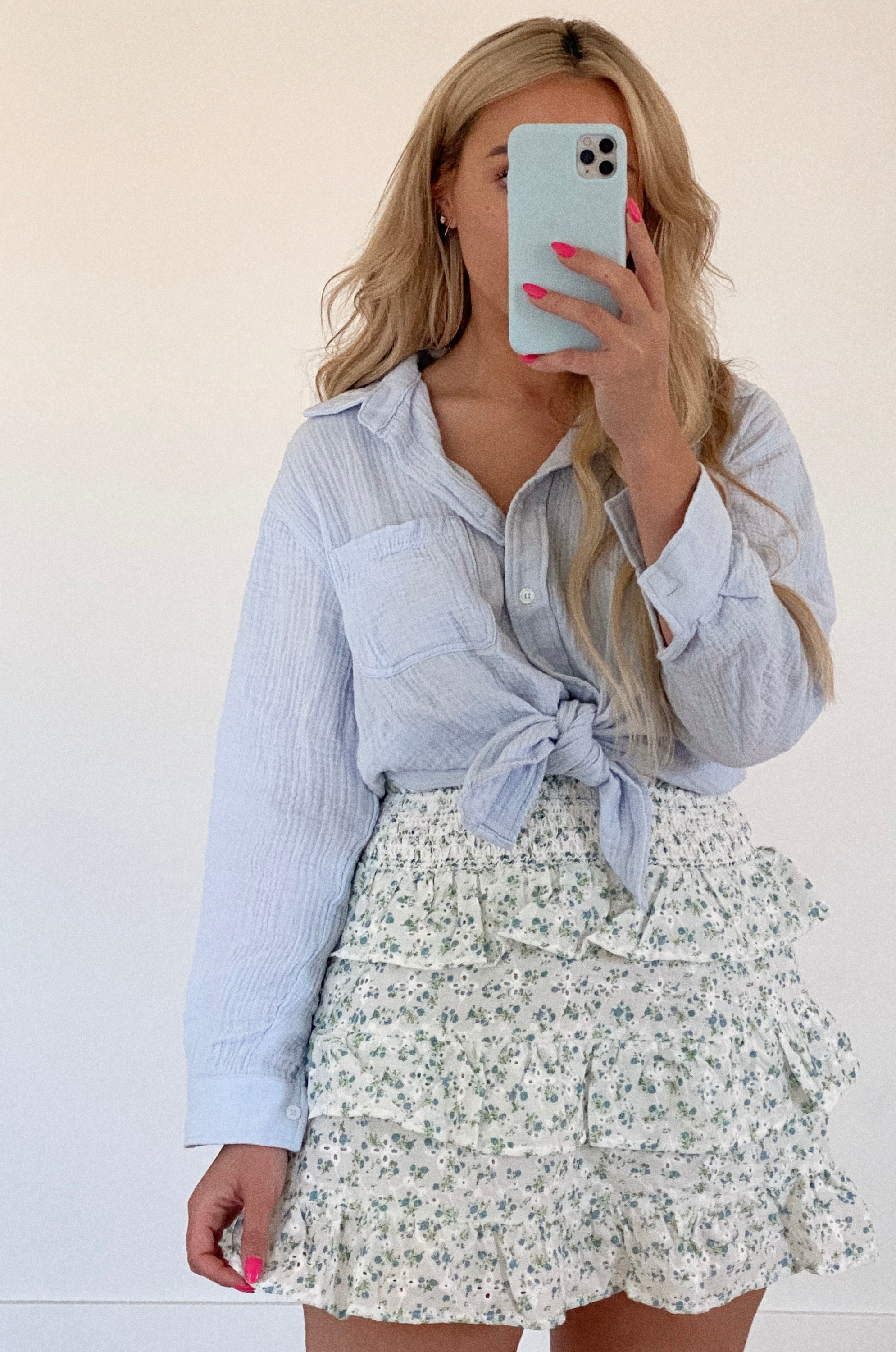 Olivia Floral Eyelet Mini Skirt