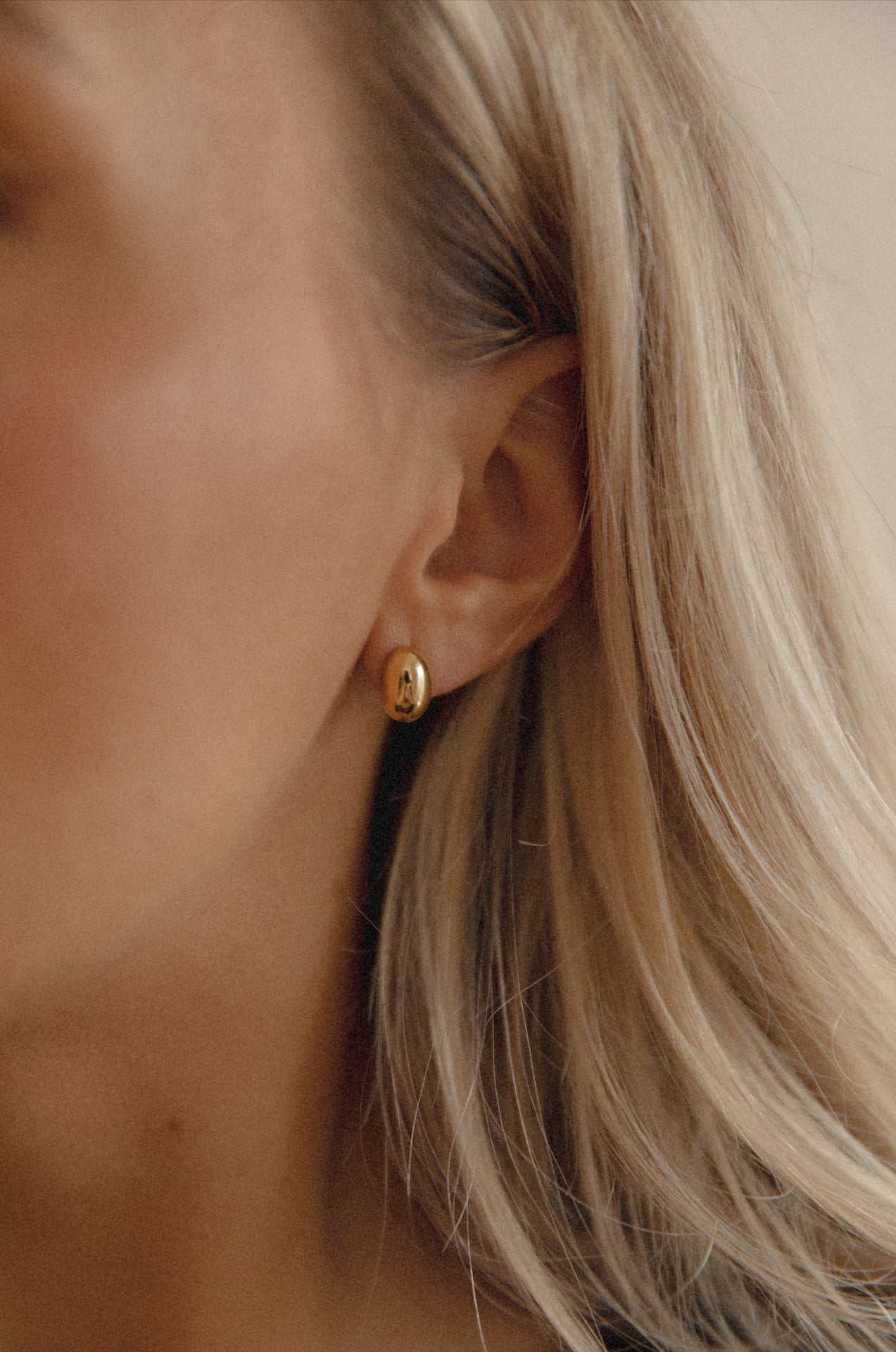 18k gold dome earrings