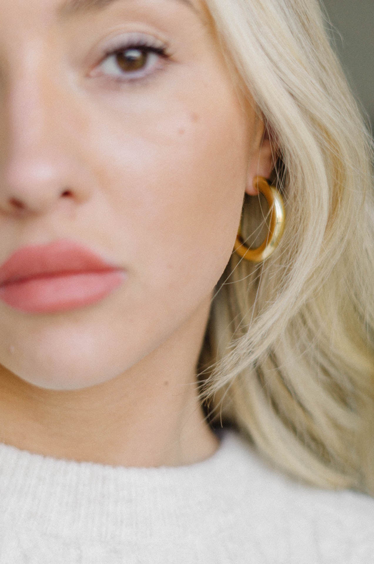 waterproof 14k gold plated chunky hoop earrings