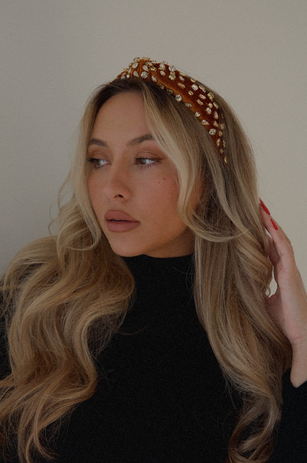 rust headband with jewels rhinestones