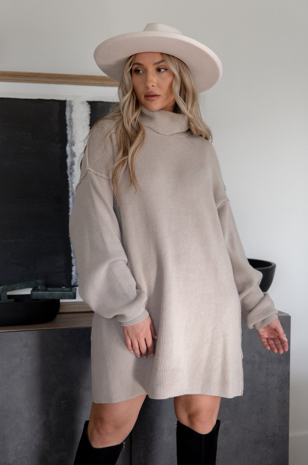 Turtleneck Sweater Dress M Turtleneck Sweater Dress M