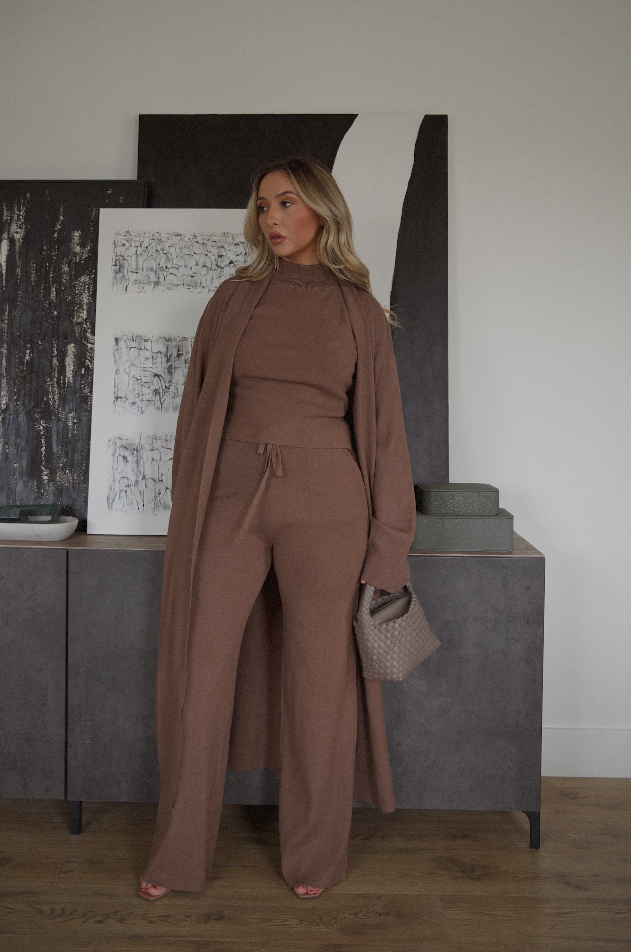 Raya Brown Sleeveless Turtleneck Top