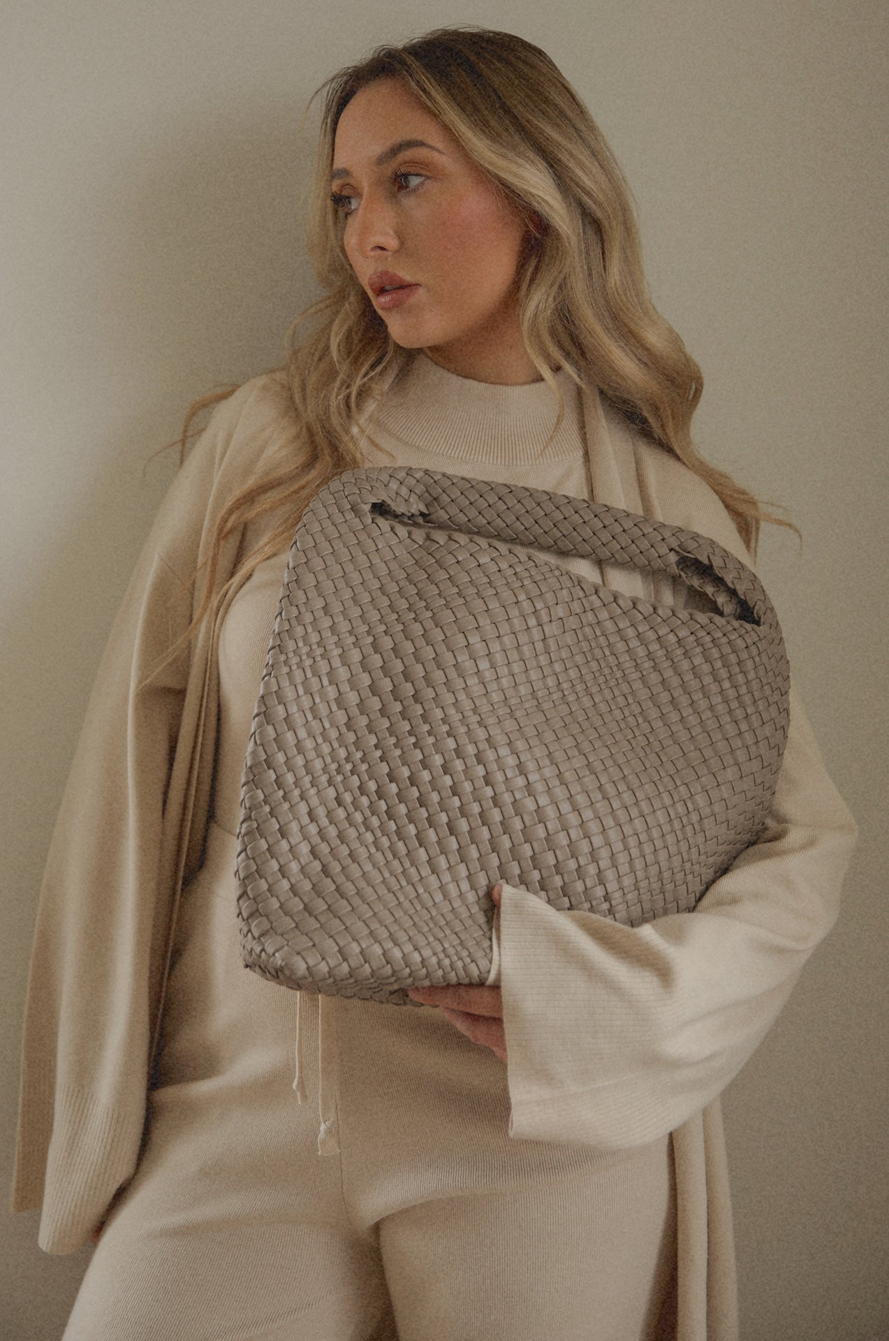 taupe shoulder bag