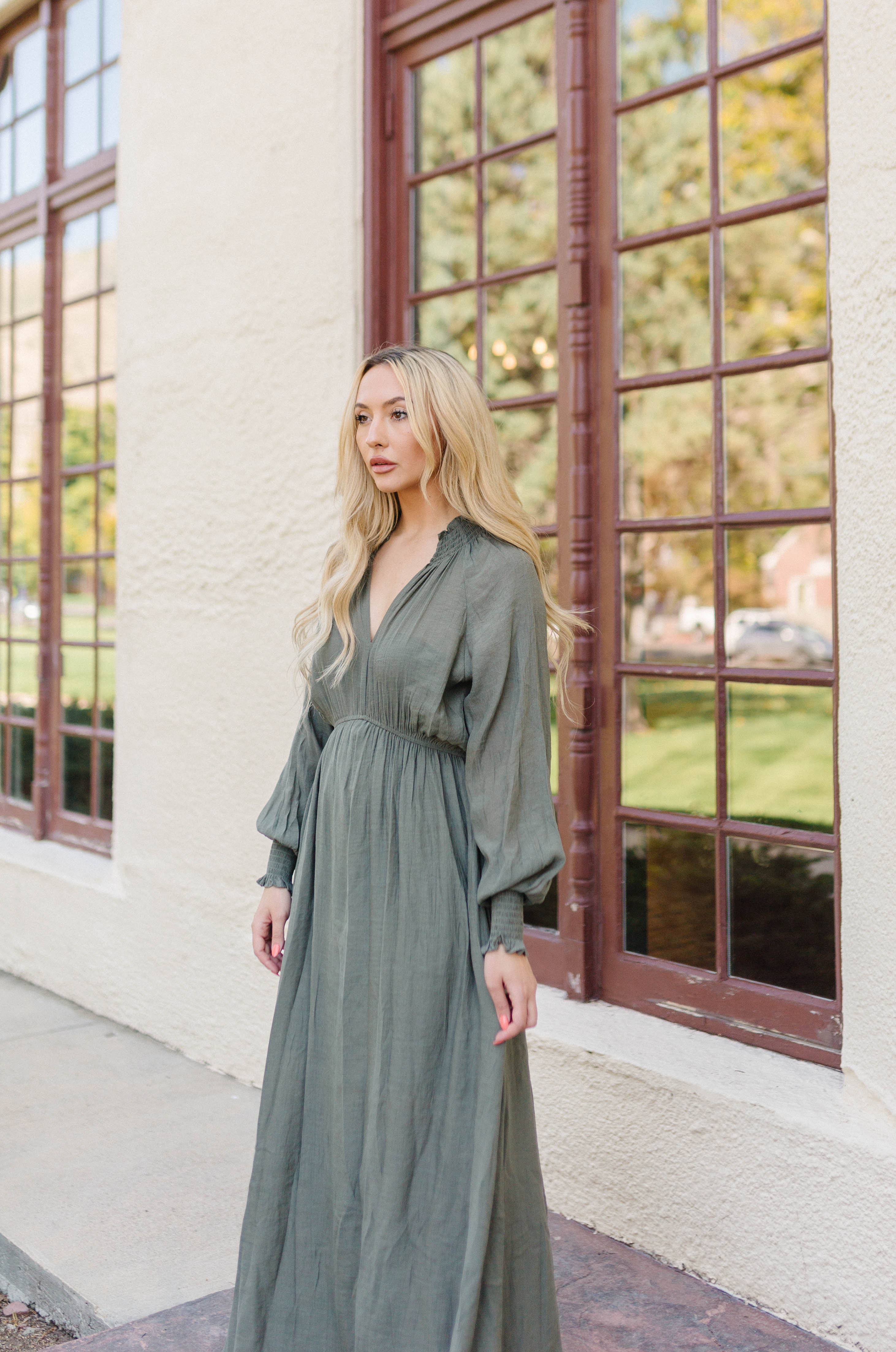 Natural Hues Maxi Dress - Olive