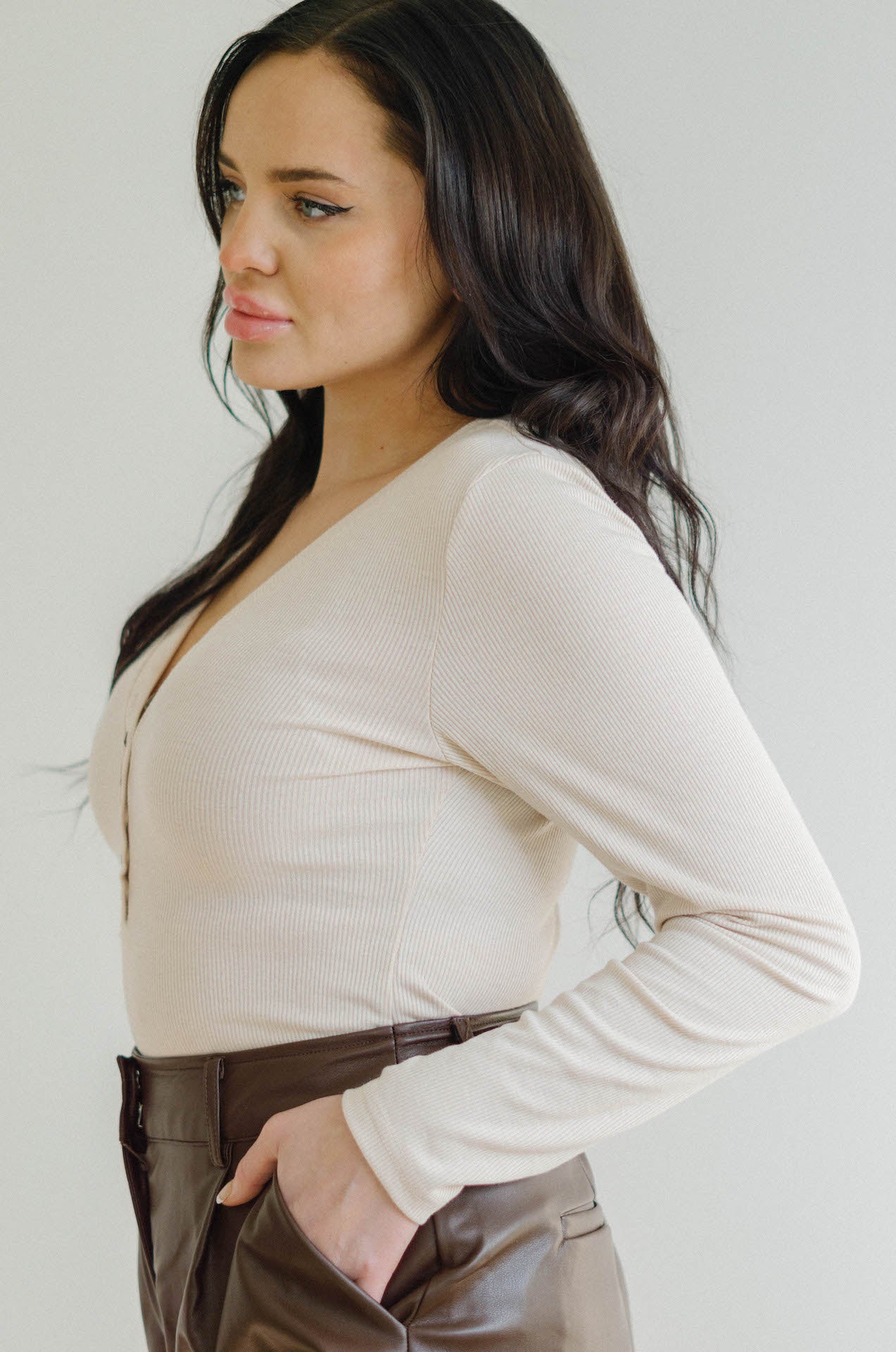 long sleeve ribbed bodysuit